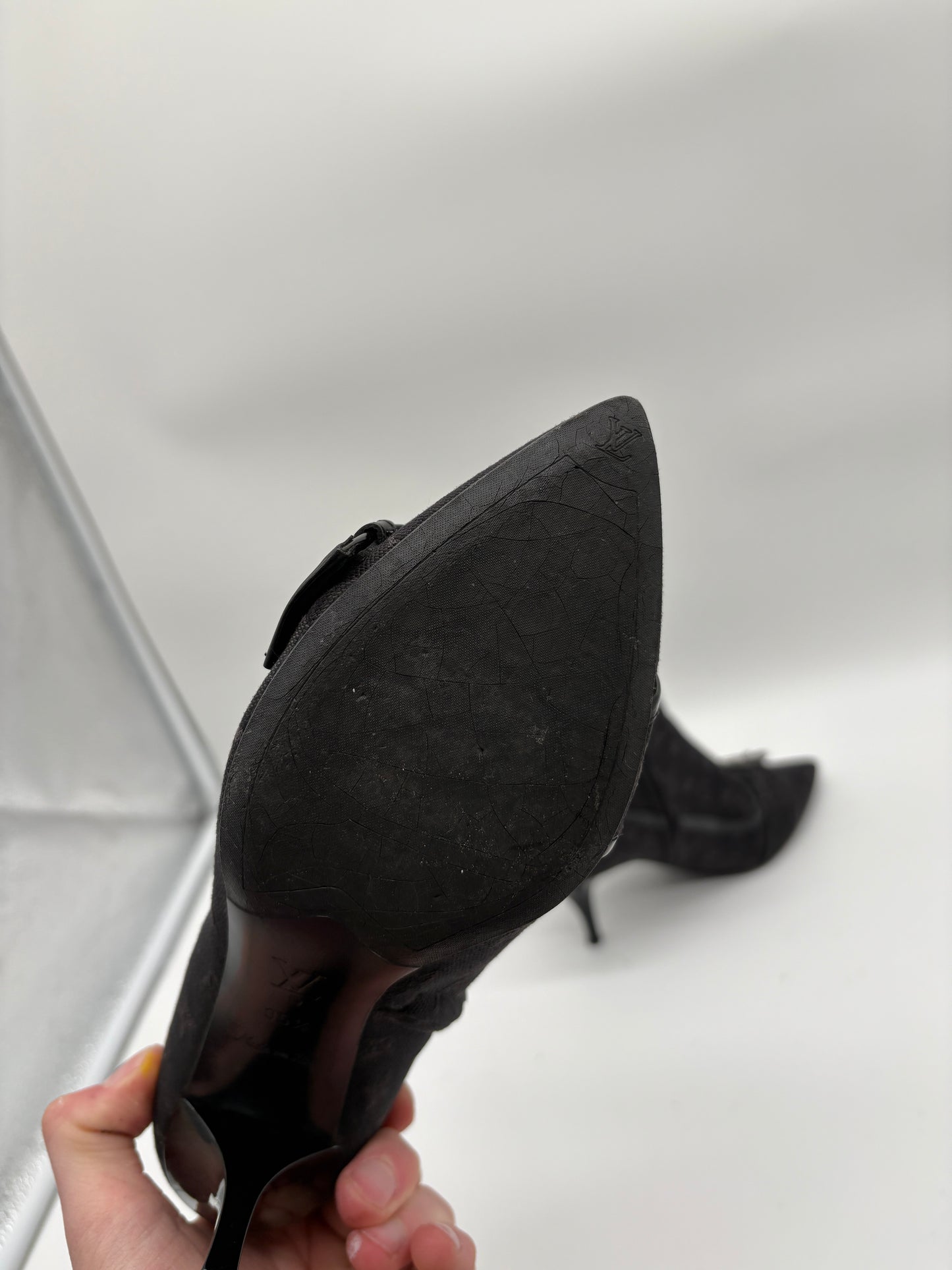 Louis Vuitton Denim Minosa High Heels Designer Stiefel