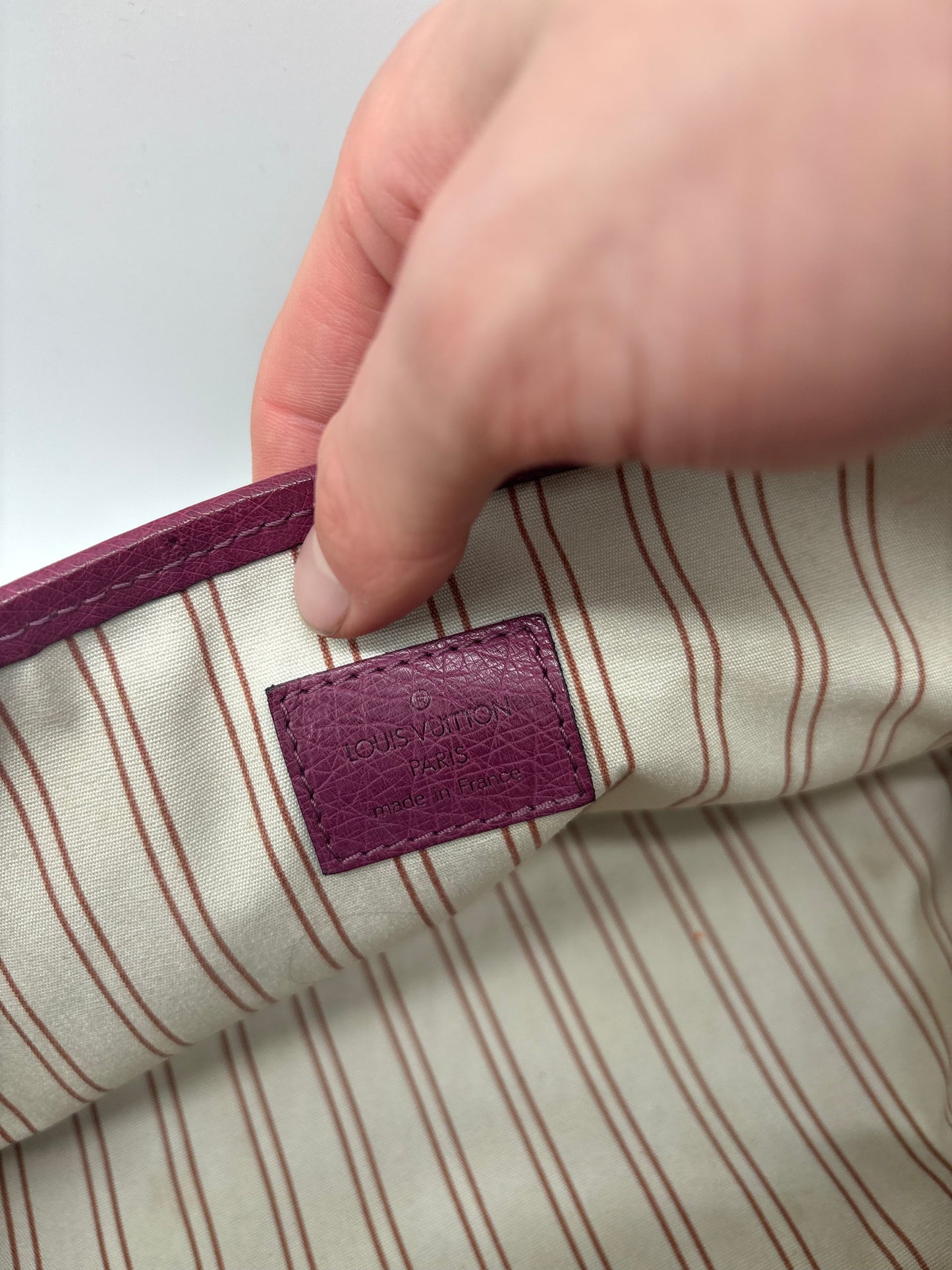 Louis Vuitton Limited Edition Trianon Canvas Lila Straußenleder Handtasche