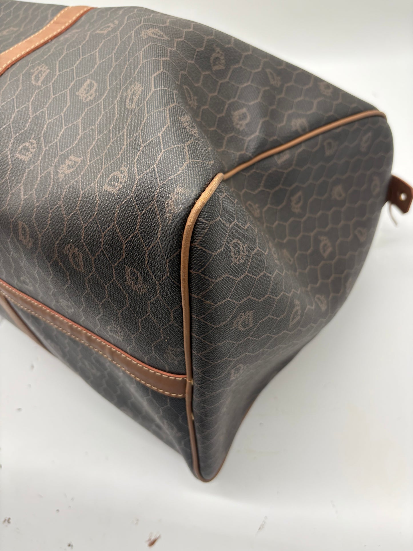 Dior Black Honeycomb Duffle Bag aus Leder | Braun & Schwarz | Luxus Reisetasche