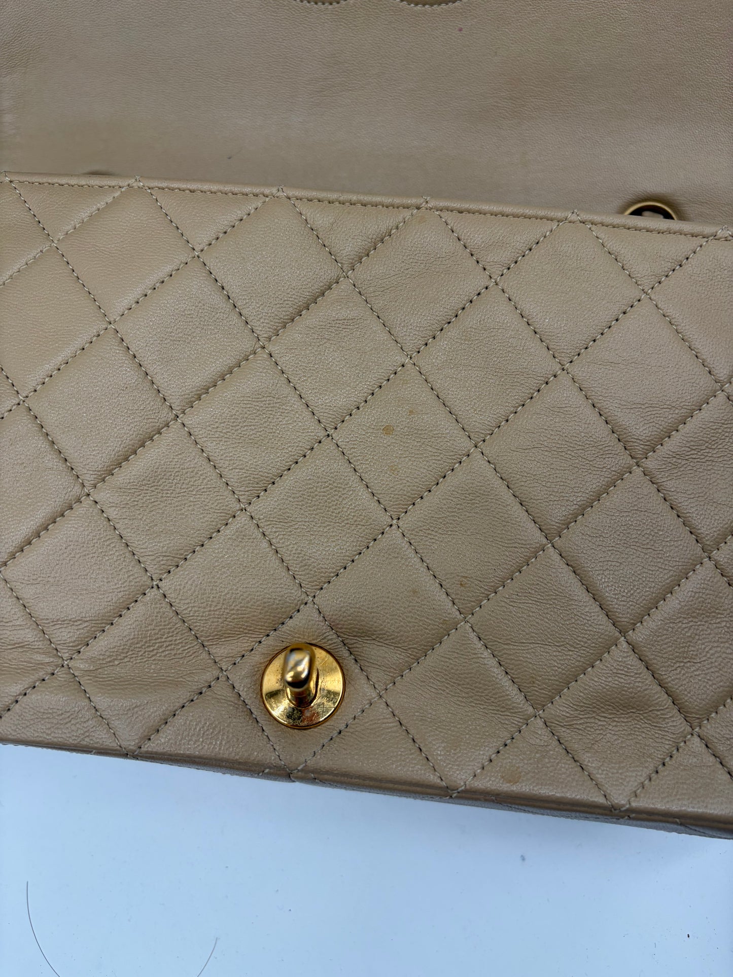 Chanel Timeless Single Flap Beige Handtasche