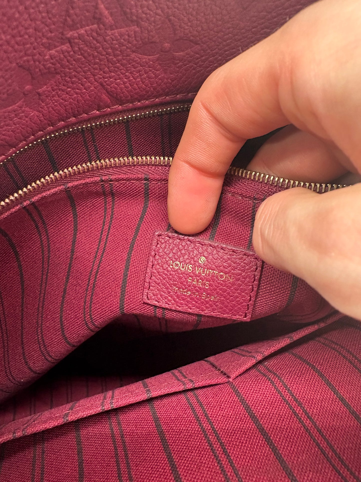 Louis Vuitton Monogram Empreinte Métis Hobo Handtasche Bordeaux