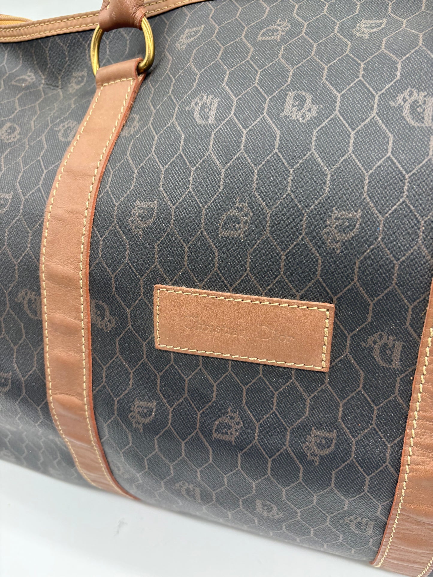 Dior Black Honeycomb Duffle Bag aus Leder | Braun & Schwarz | Luxus Reisetasche