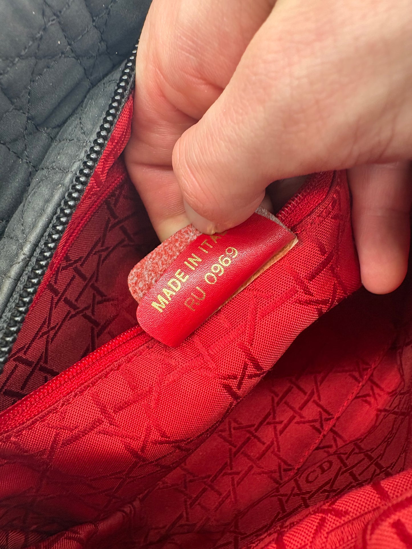 Christian Dior Lady Dior Cannage Nylon Handtasche schwarz