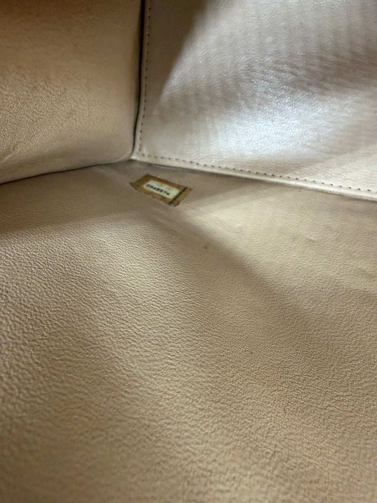 Chanel Matelassé Flap Baumwolle Schultertasche – Beige