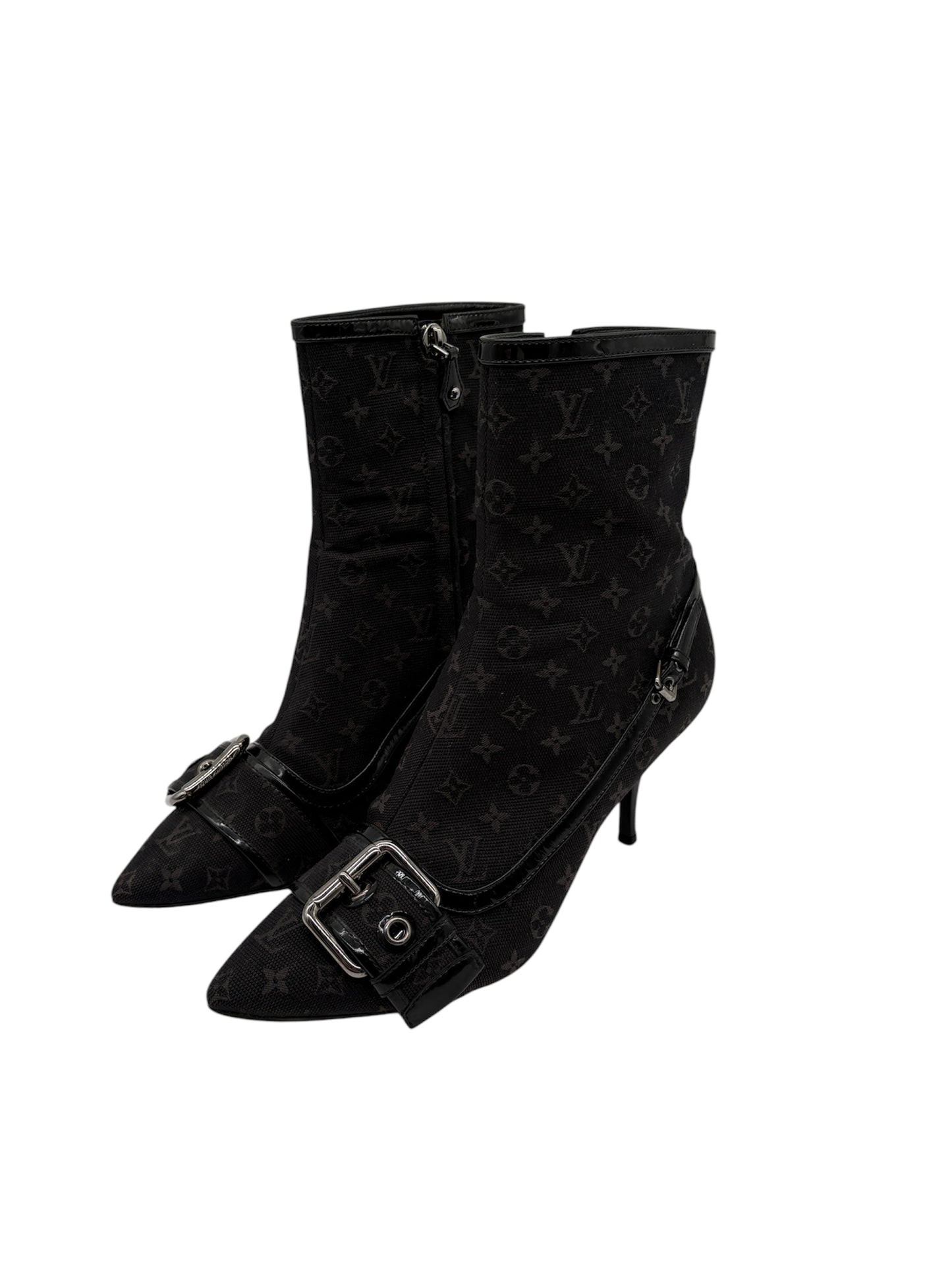 Louis Vuitton Denim Minosa High Heels Designer Stiefel