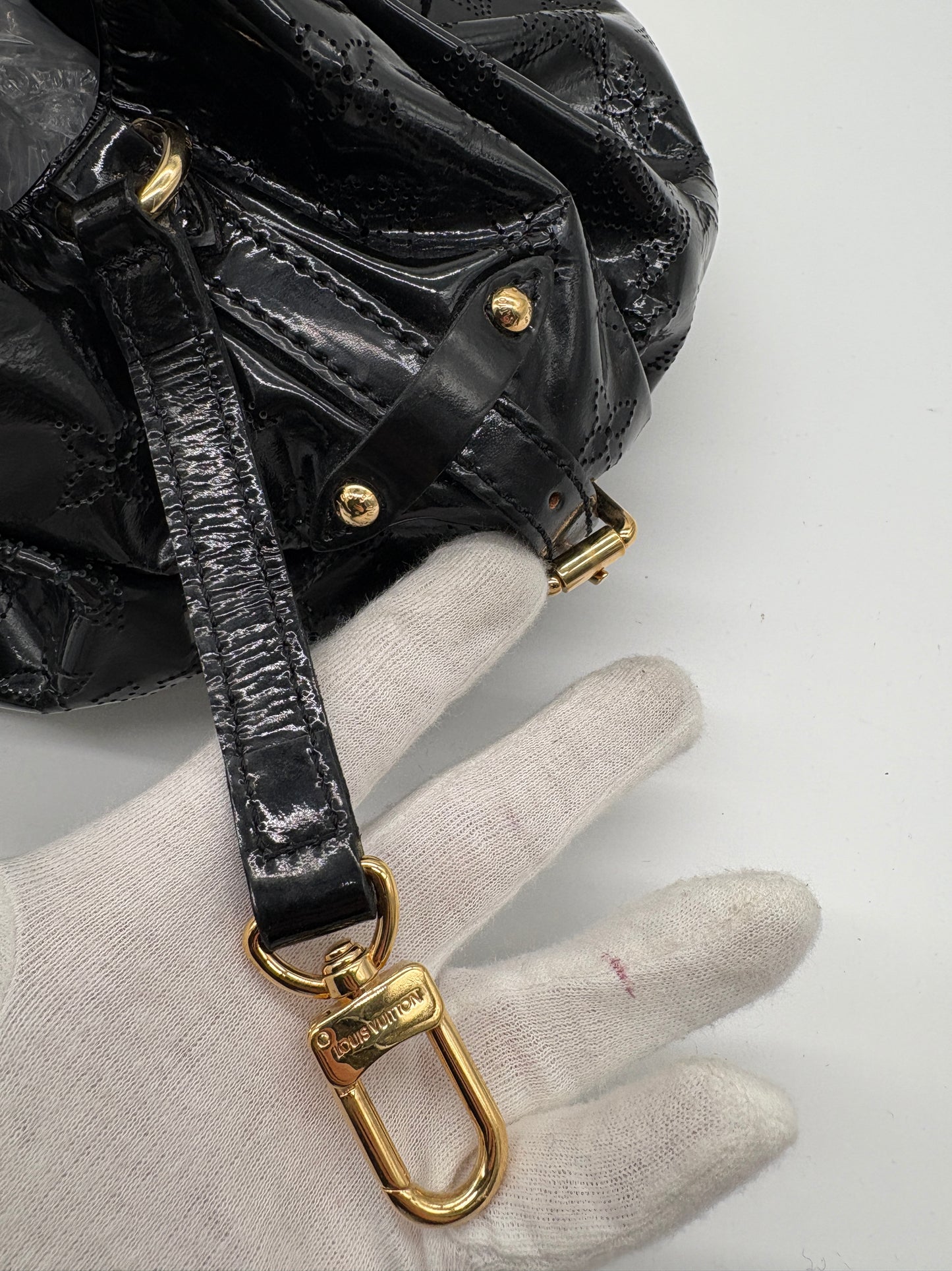 Louis Vuitton Mahina XL Surya Monogram Tasche (schawrze Leder Vintage Designer Handtasche)