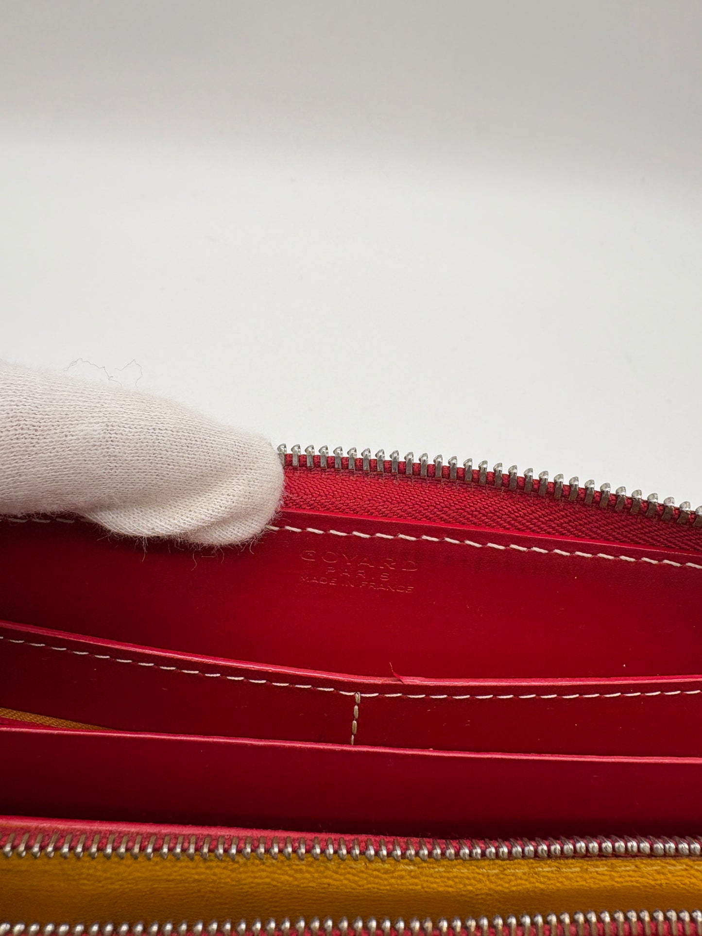 Goyard Designer Leder Geldbörse (Chevron Matignon Portmonee rot)