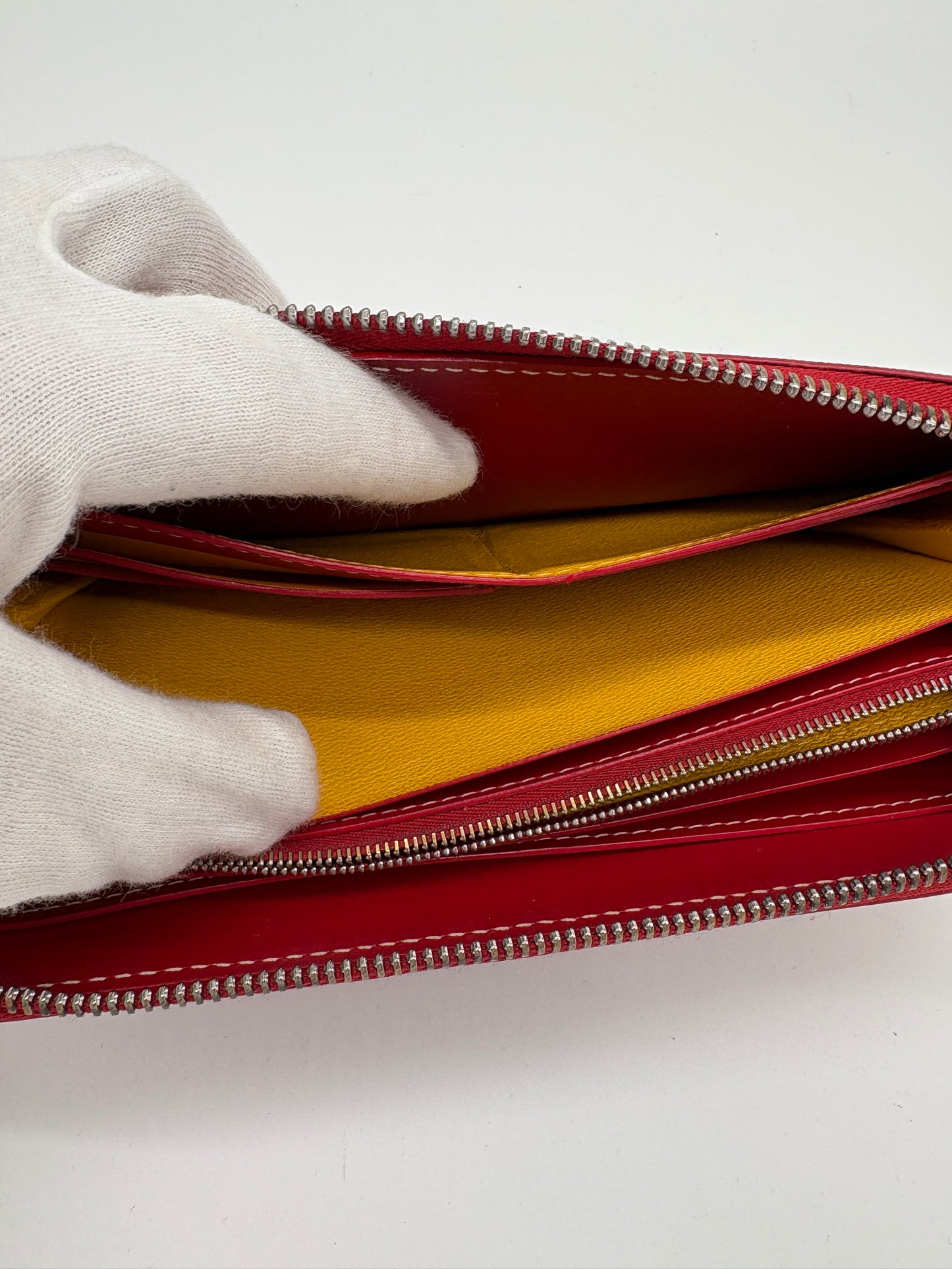 Goyard Designer Leder Geldbörse (Chevron Matignon Portmonee rot)