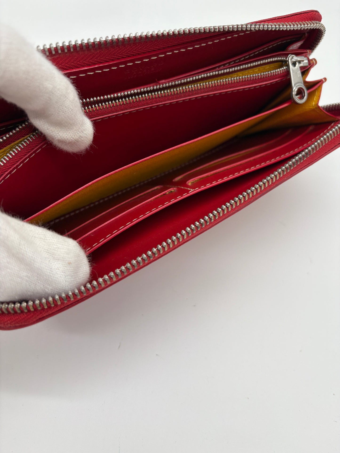Goyard Designer Leder Geldbörse (Chevron Matignon Portmonee rot)