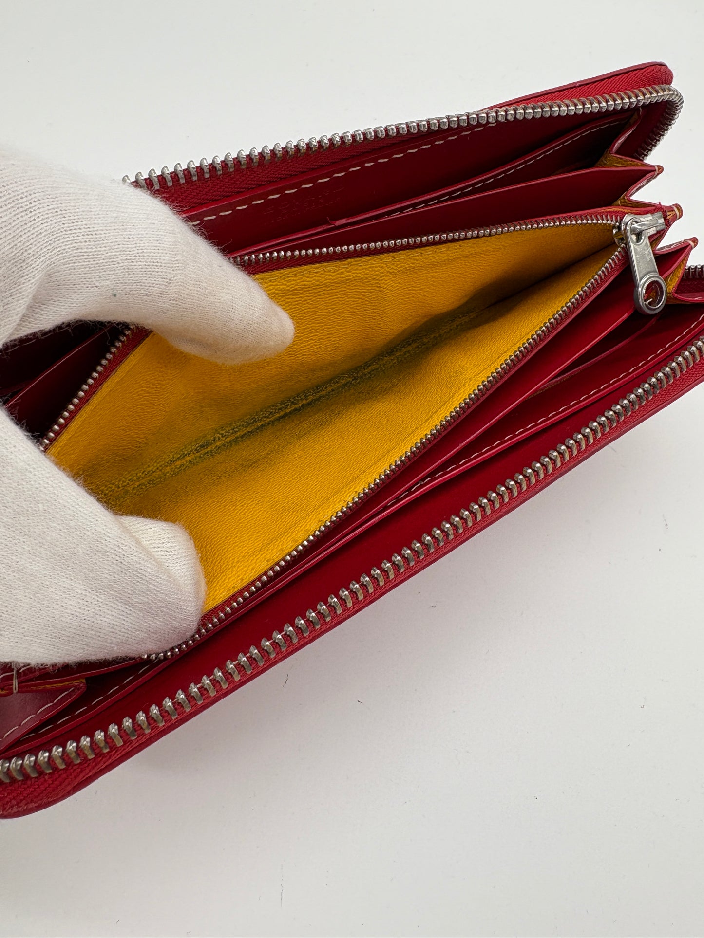 Goyard Designer Leder Geldbörse (Chevron Matignon Portmonee rot)