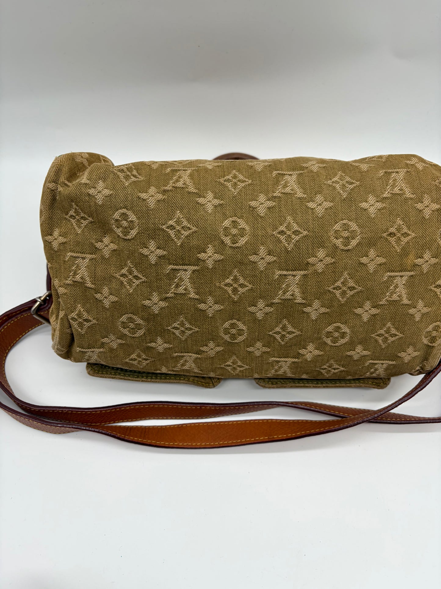 Louis Vuitton Monogram Denim Neo Speedy grün mit Schultergurt