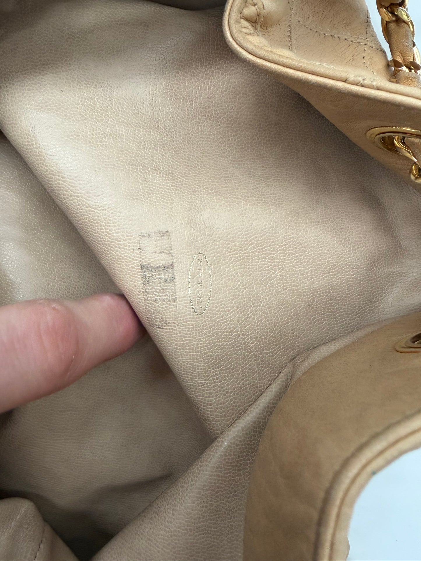 Chanel Jumbo Bucket Bag Beige