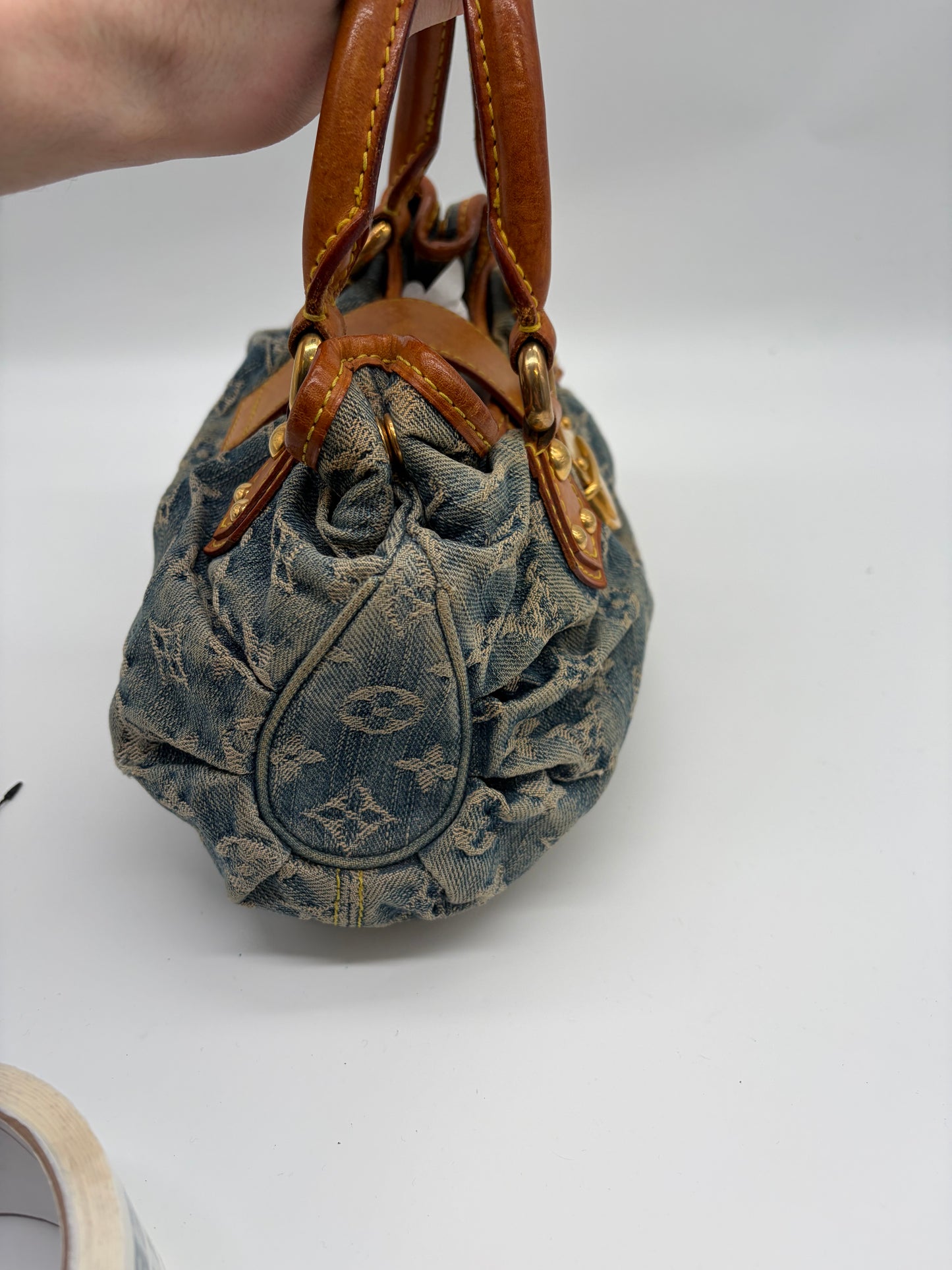 Louis Vuitton Pleaty Monogram Denim Handtasche
