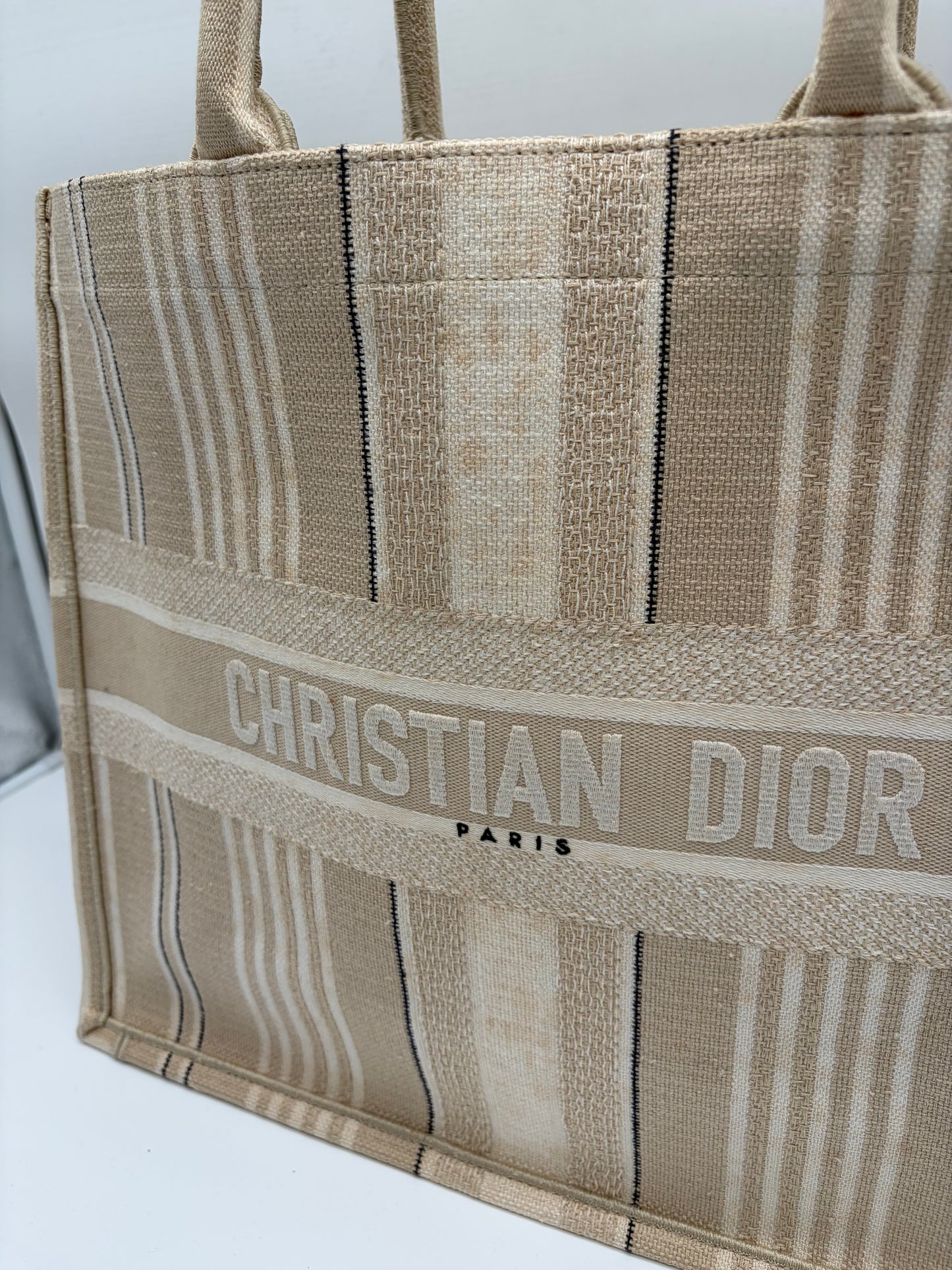 Christian Dior Beige Book Tote Shopping Tasche Medium