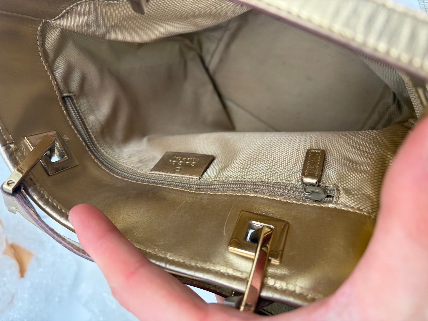 Gucci GG Shopper small Türkis Gold