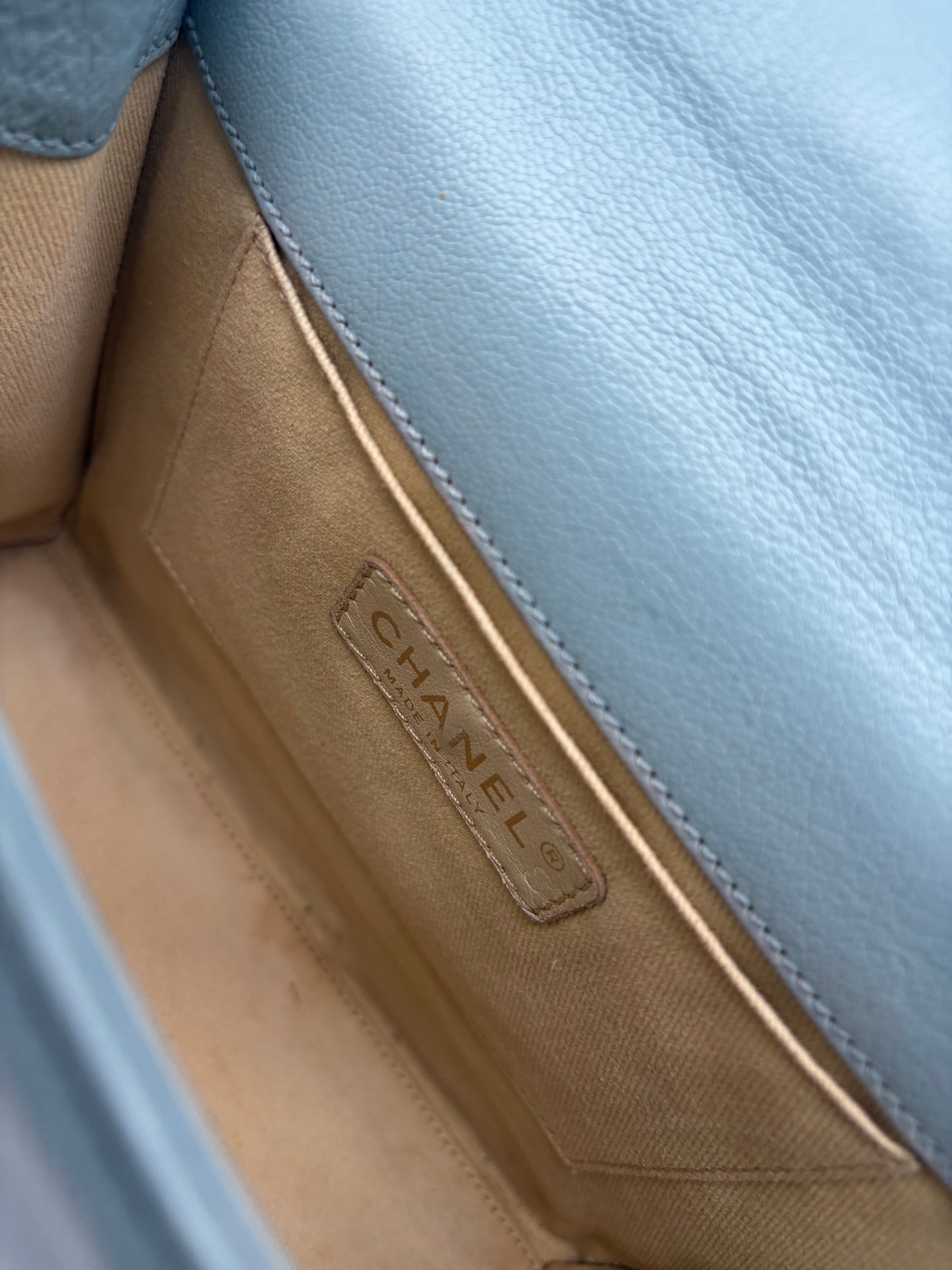 Chanel Rita Flap Bag Handtasche Hellblau Gold Hardware