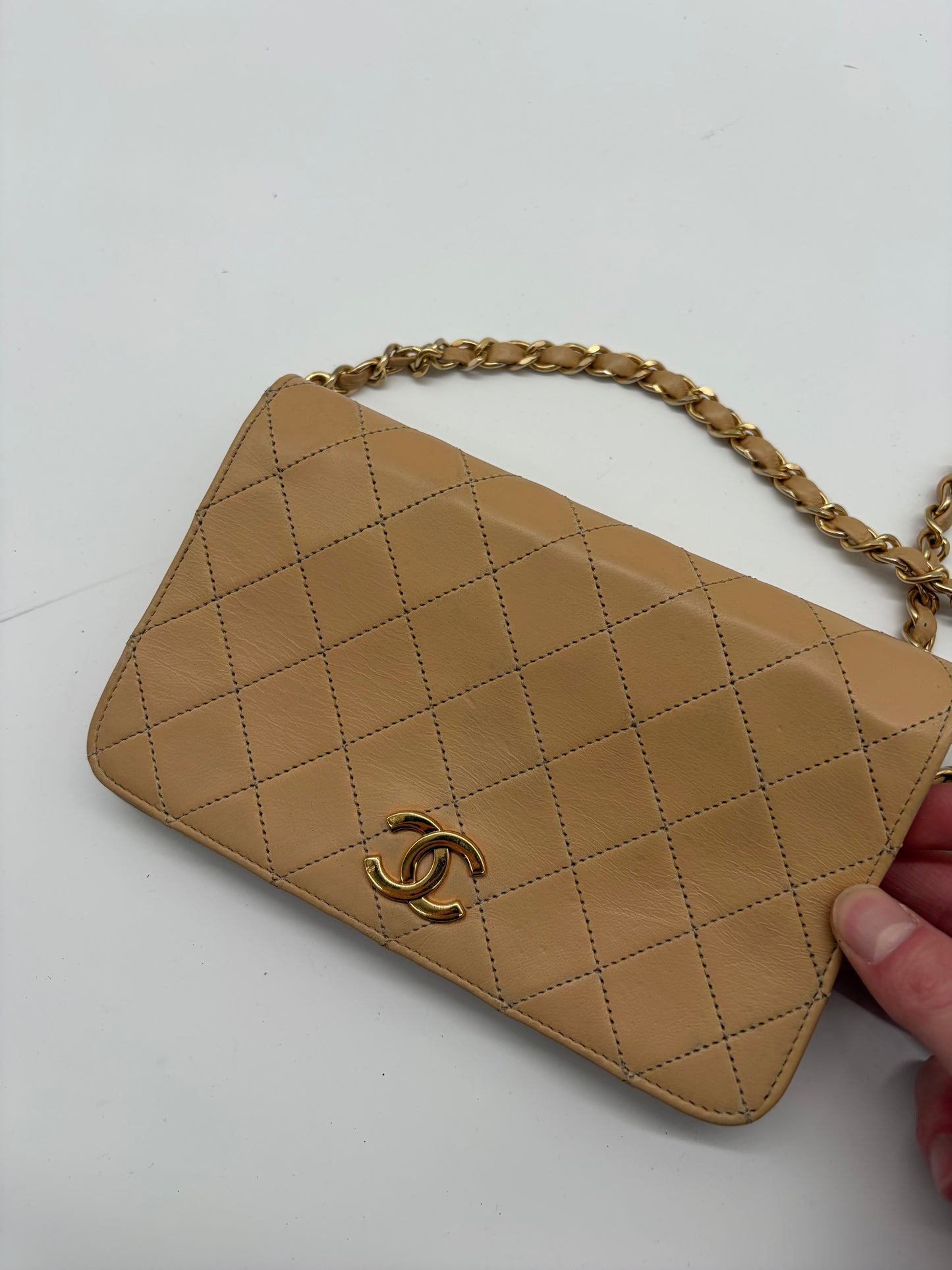 Chanel Small Single Flap Beige Handtasche
