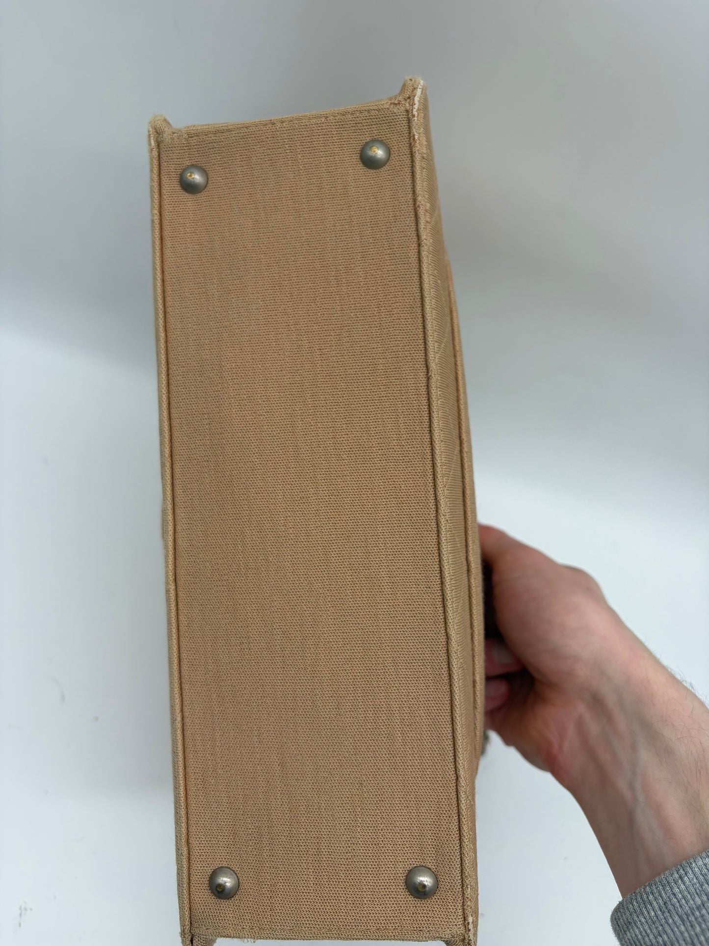 Chanel Matelassé Flap Baumwolle Schultertasche – Beige