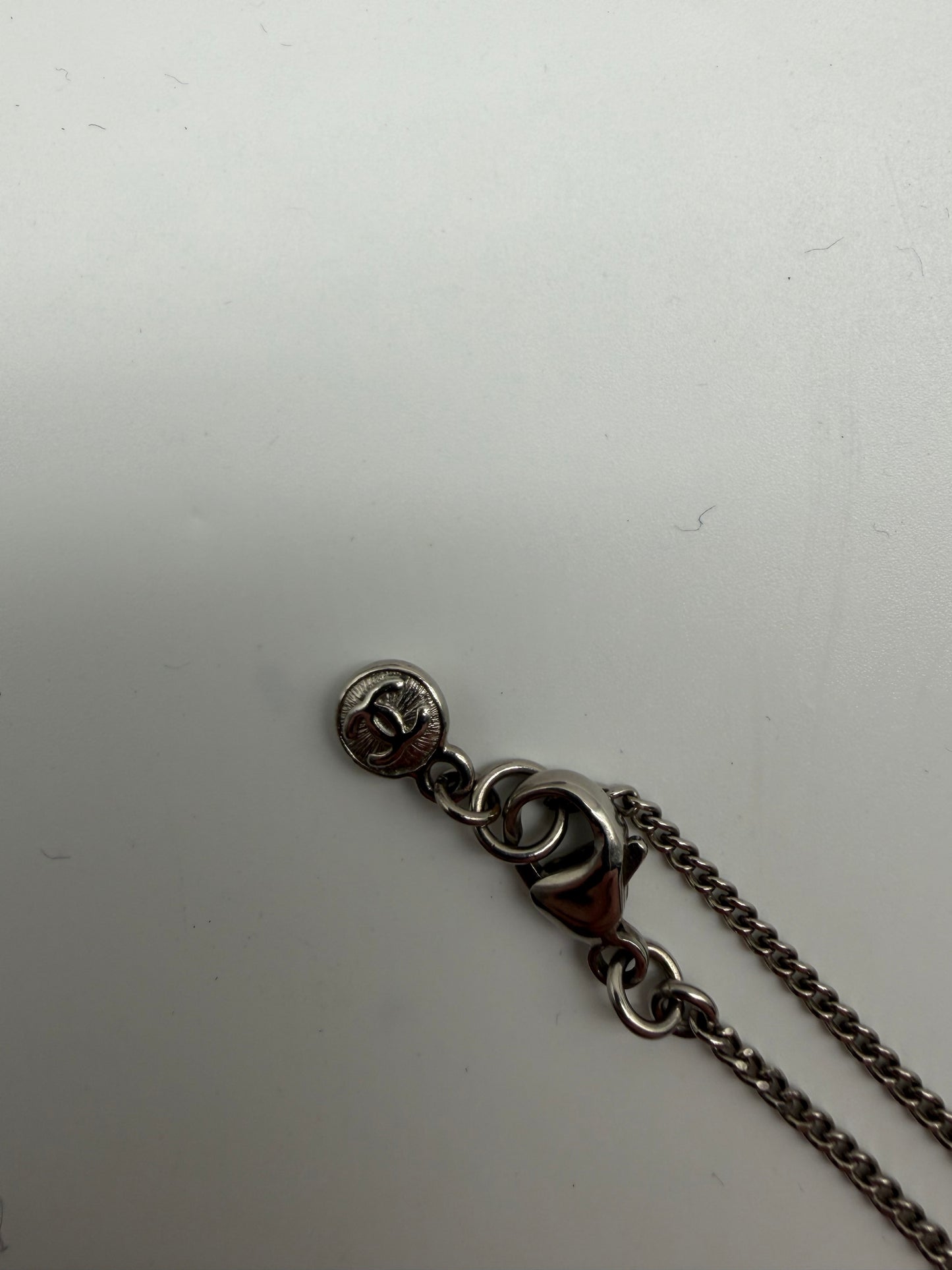 Chanel Collier Schleifen Kette Silber
