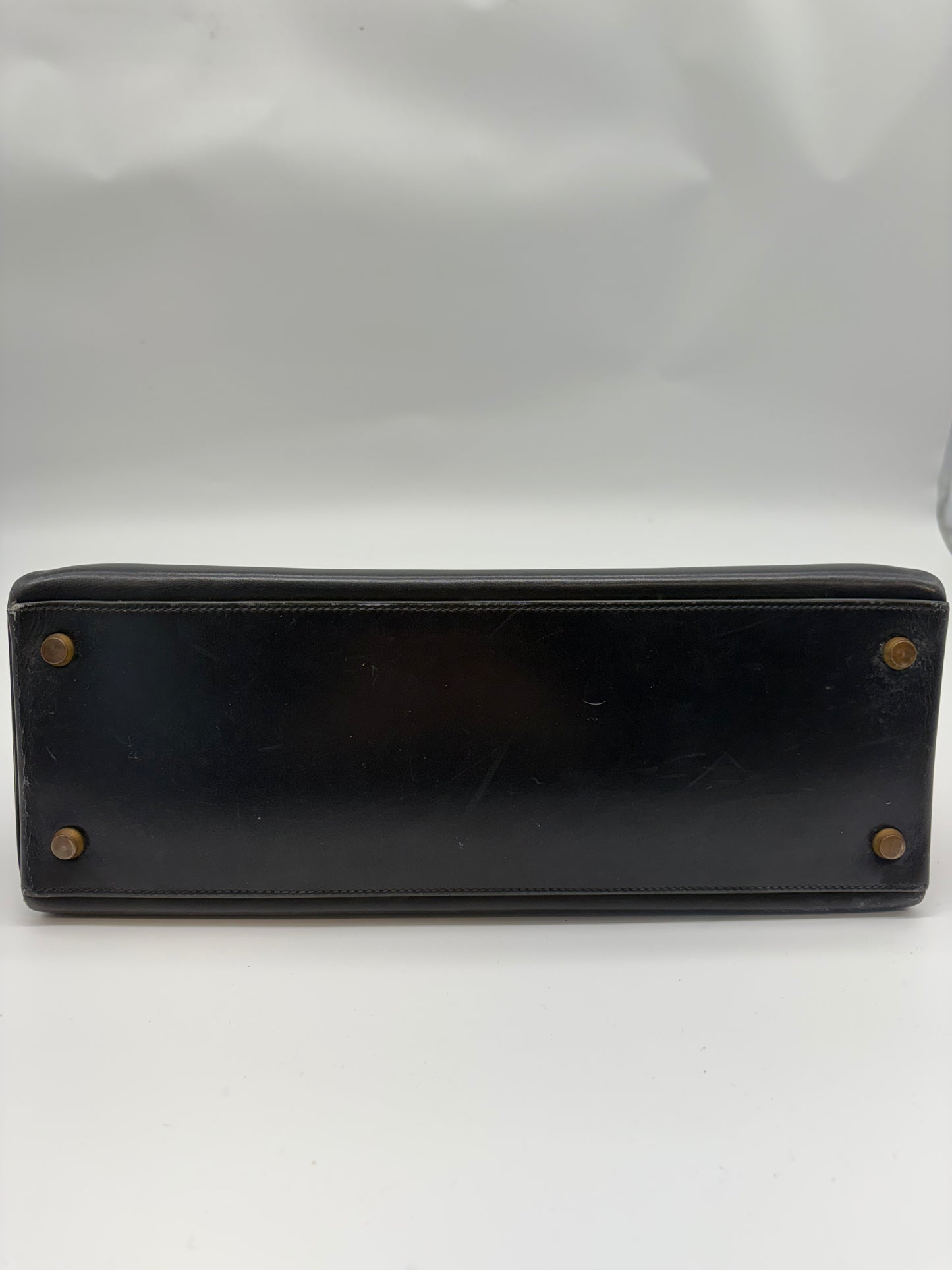 Hermès Kelly 32 Handtasche Navy Kalbsleder