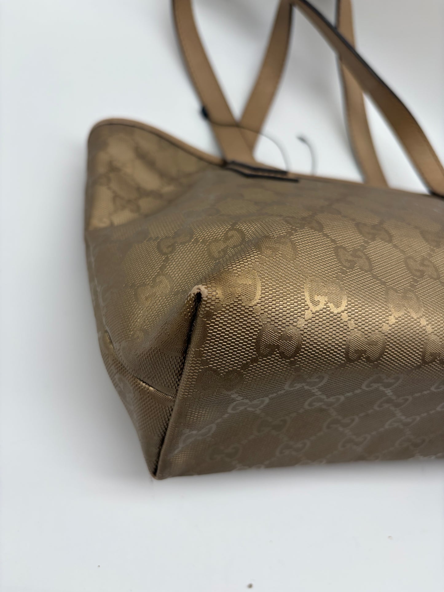 Gucci GG Imprime Canvas Joy Shopping Tasche Gold