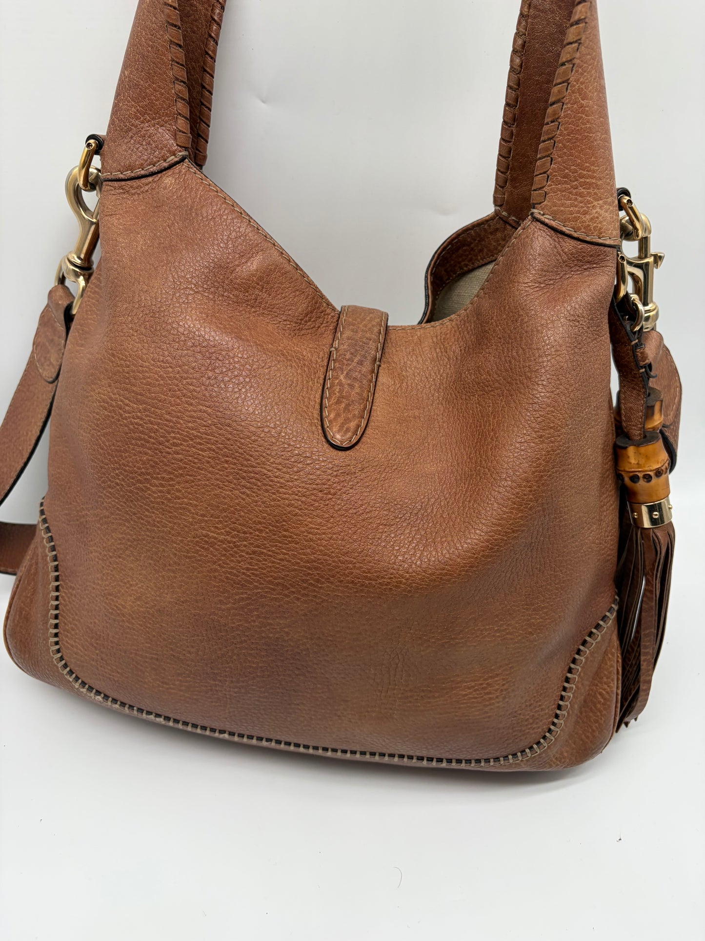 Gucci New Jackie Large braun Schultertasche mit Crossbodygurt