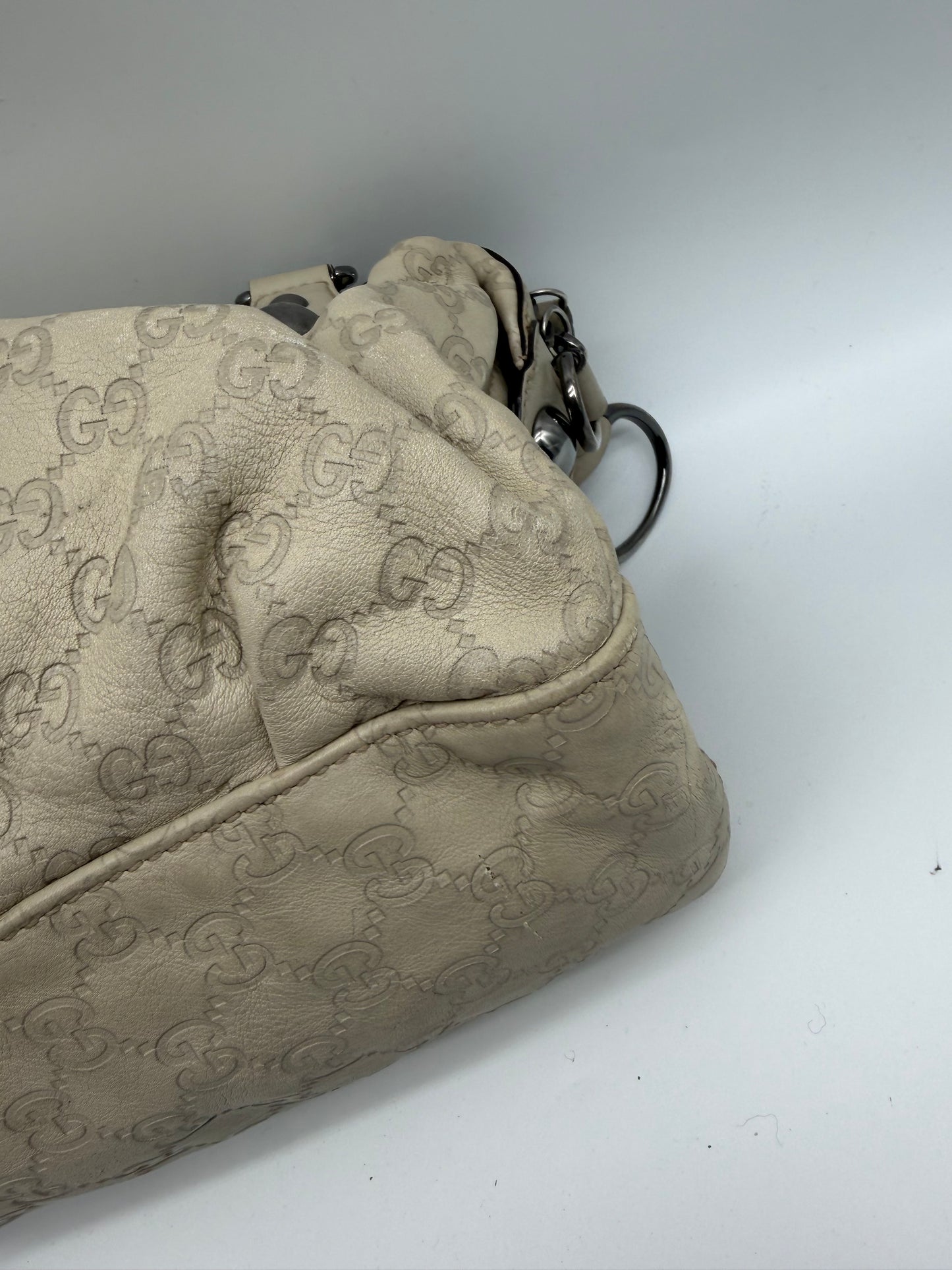 Gucci Icon Bit  Guccissima Handtasche weiß