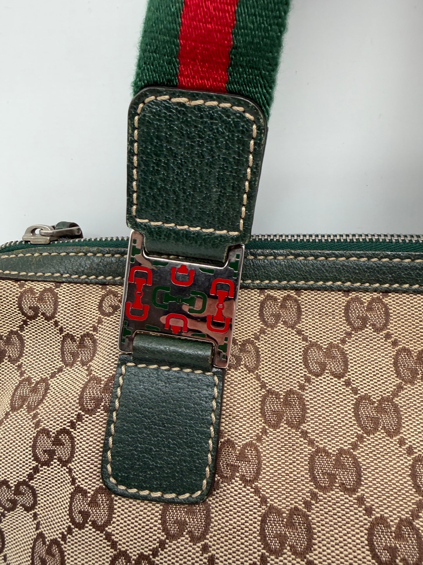 Gucci Sherry Line Handtasche grün beige