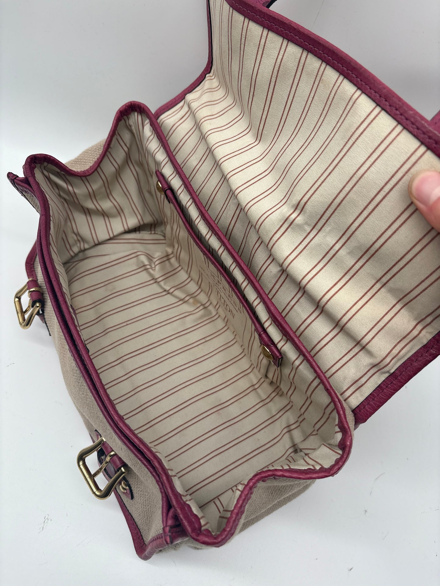 Louis Vuitton Limited Edition Trianon Canvas Lila Straußenleder Handtasche