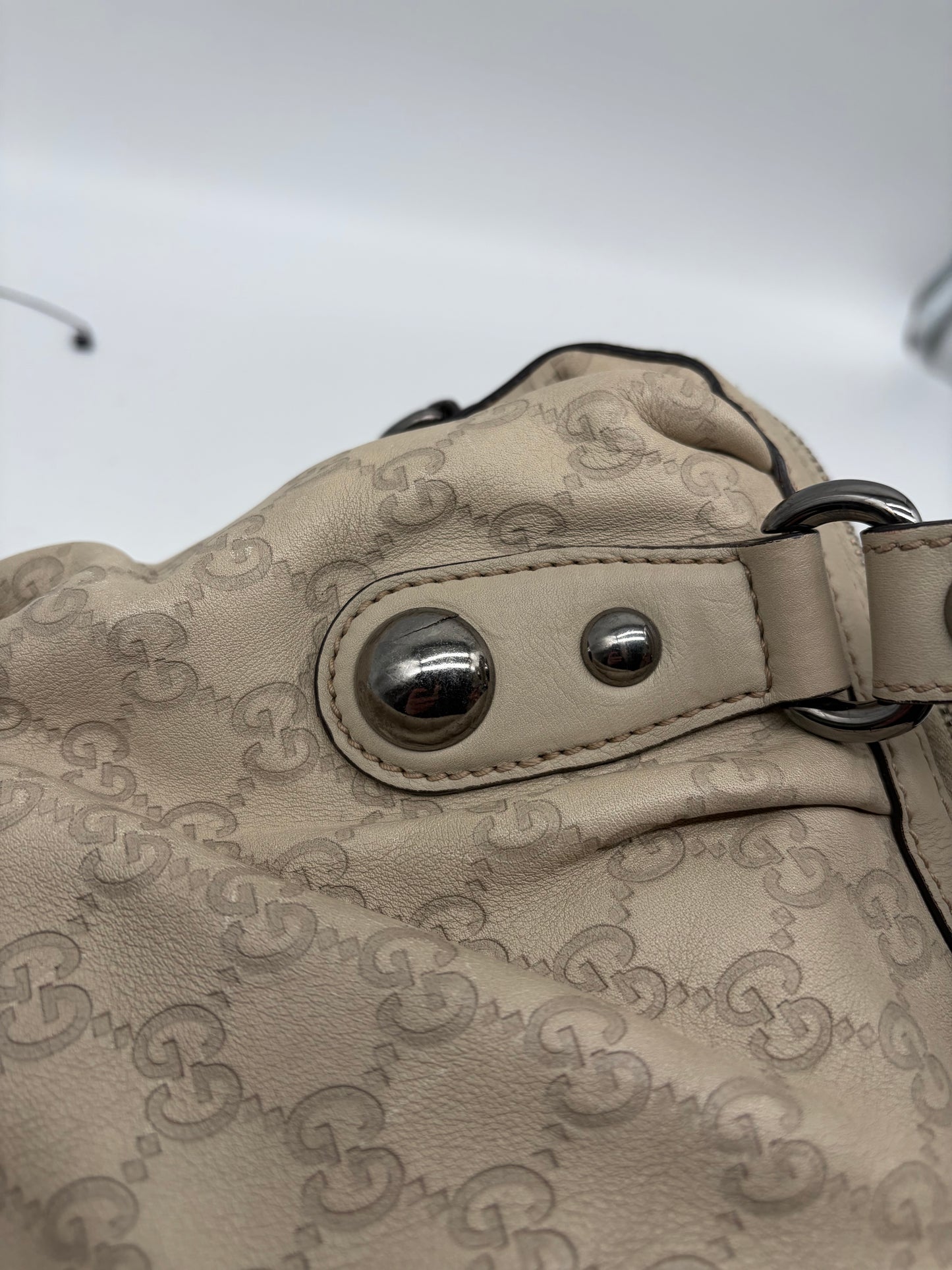 Gucci Icon Bit  Guccissima Handtasche weiß