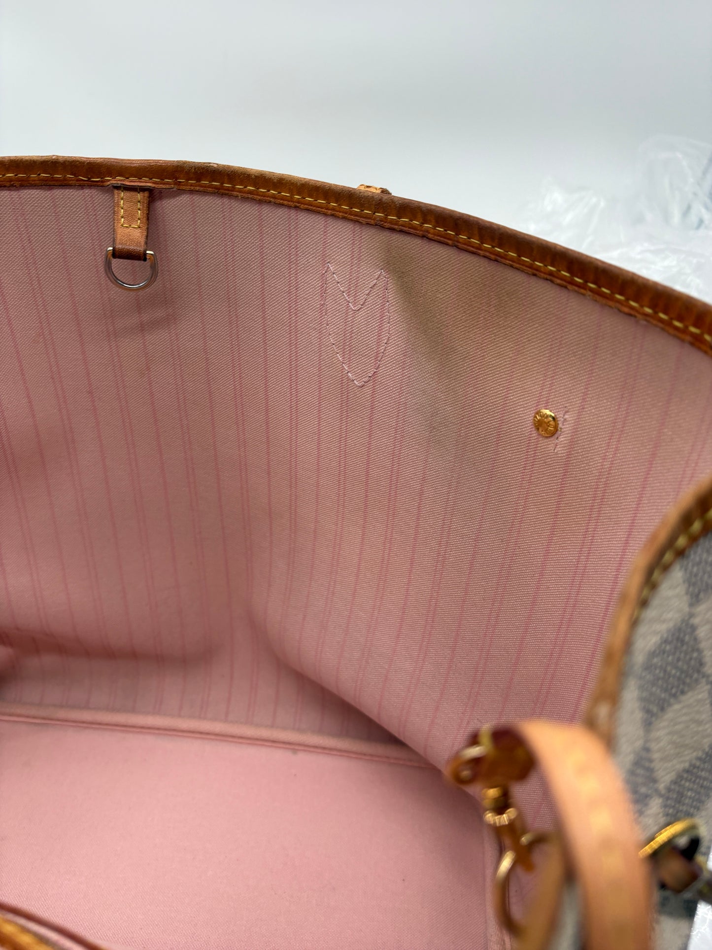 Louis Vuitton Neverfull MM Rose Ballerina mit Pouch 
 (Vintage Designer Handtasche)