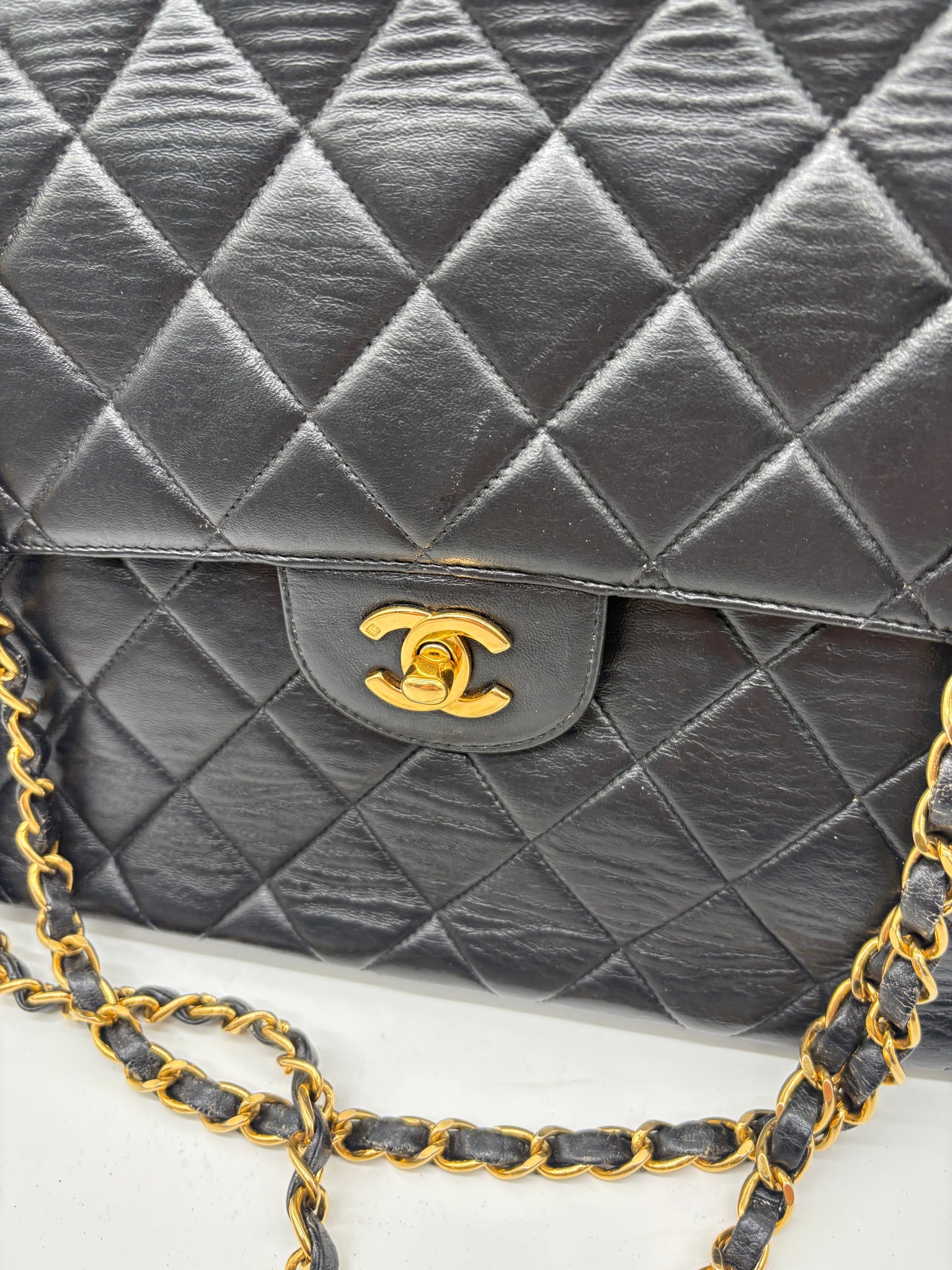 Chanel Timeless / Classique Double Face Flip &nbsp;Bag Black Matelassé Leather Jumbo