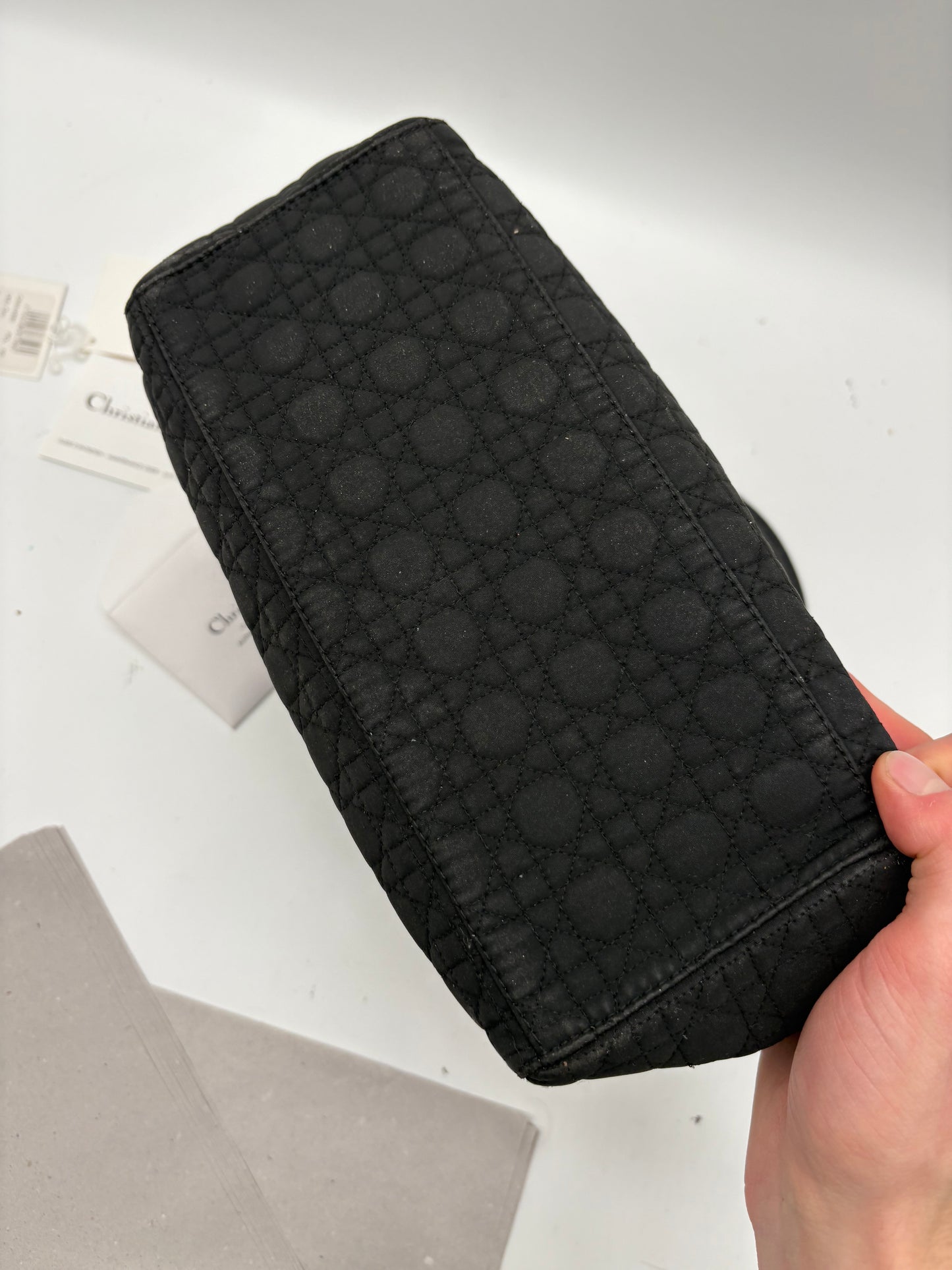 Christian Dior Lady Dior Cannage Nylon Handtasche schwarz