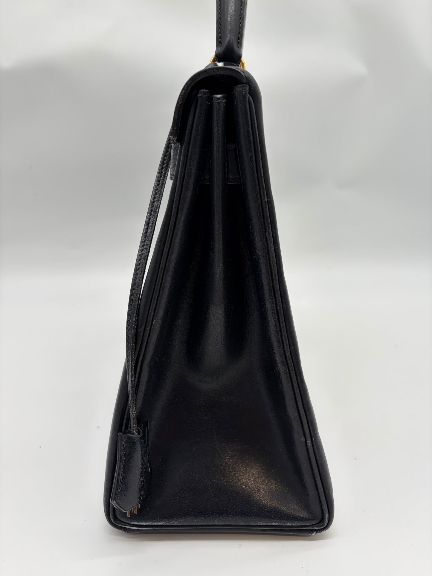 Hermès Kelly 32 Handtasche Navy Kalbsleder