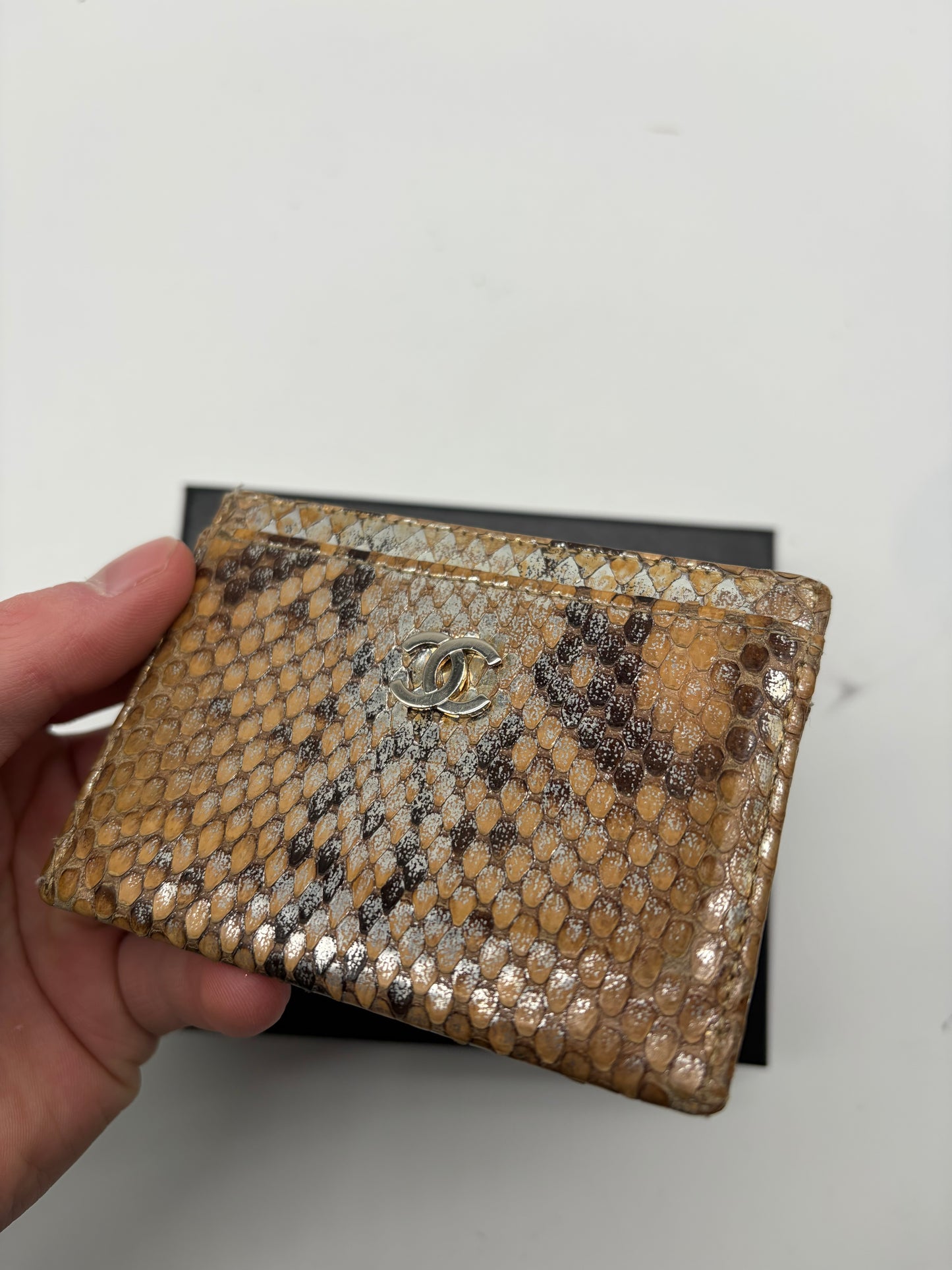 Chanel Python Cardholder Metallic