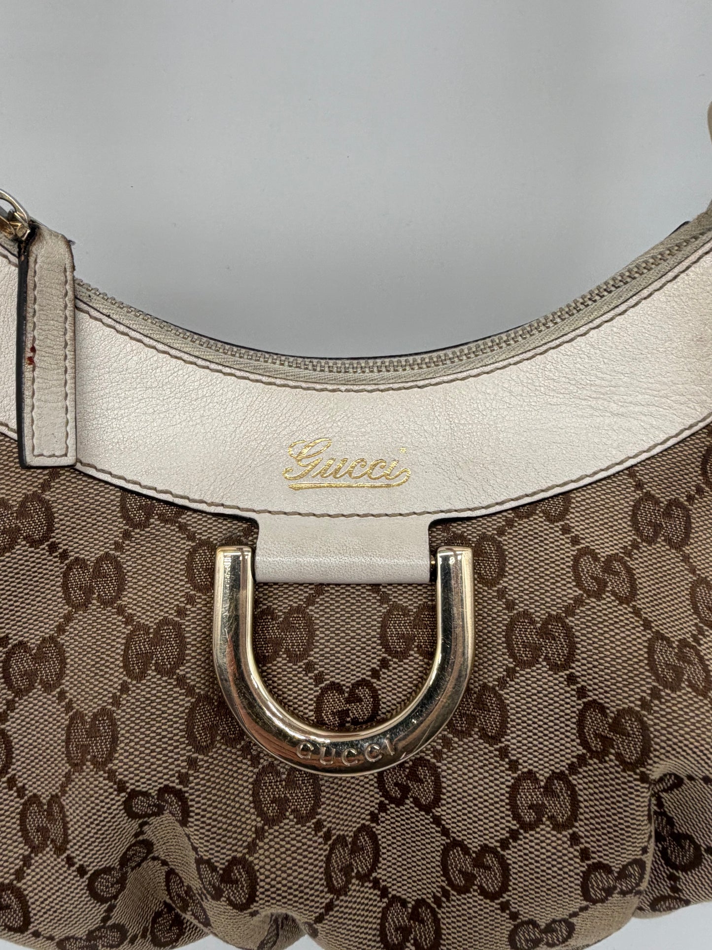 Gucci Abbey D-Ring Schultertasche beige creme
