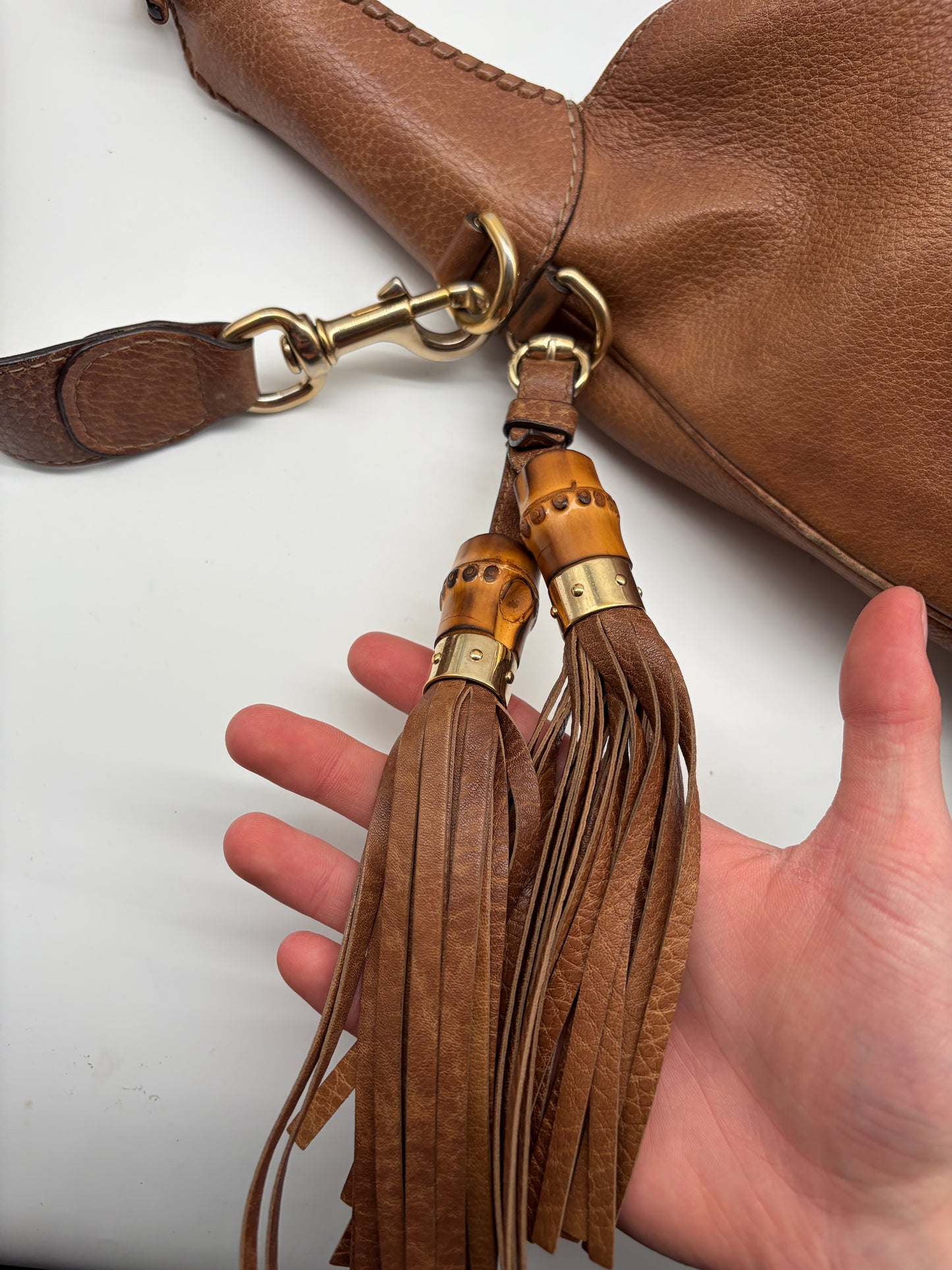 Gucci New Jackie Large braun Schultertasche mit Crossbodygurt