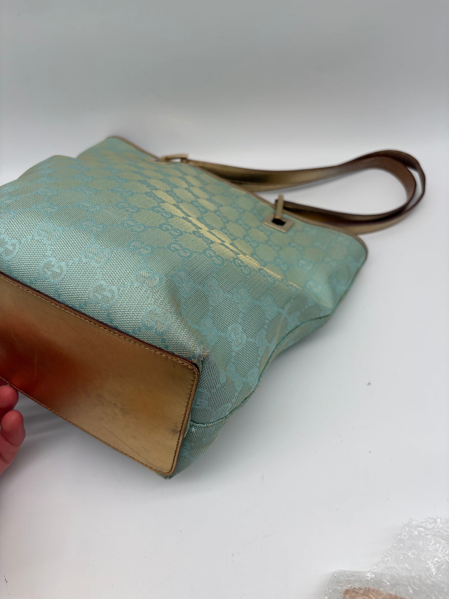 Gucci GG Shopper small Türkis Gold