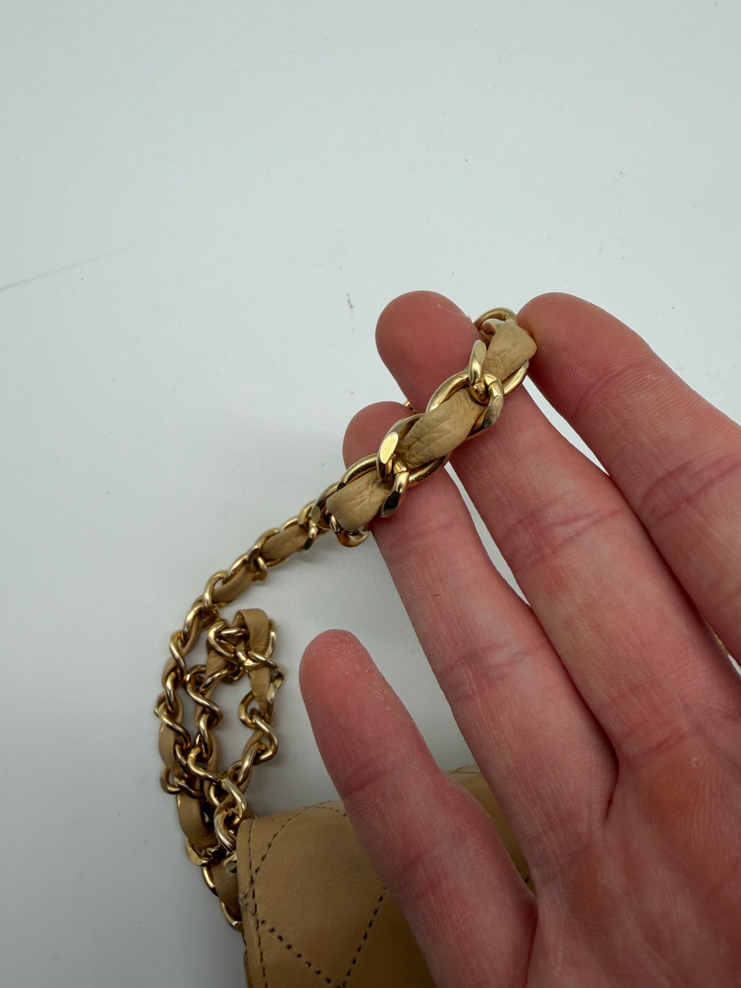 Chanel Small Single Flap Beige Handtasche