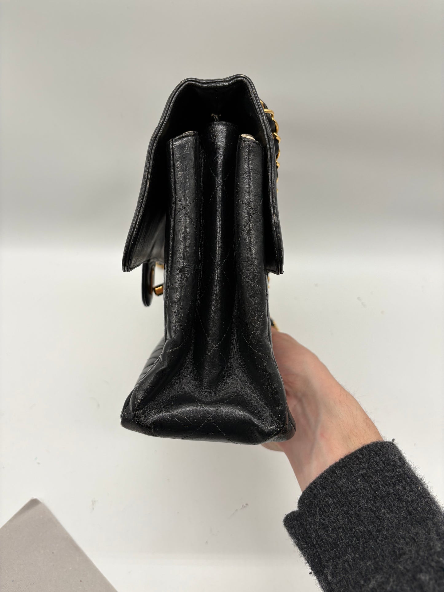 Chanel Timeless / Classique Double Face Flip &nbsp;Bag Black Matelassé Leather Jumbo