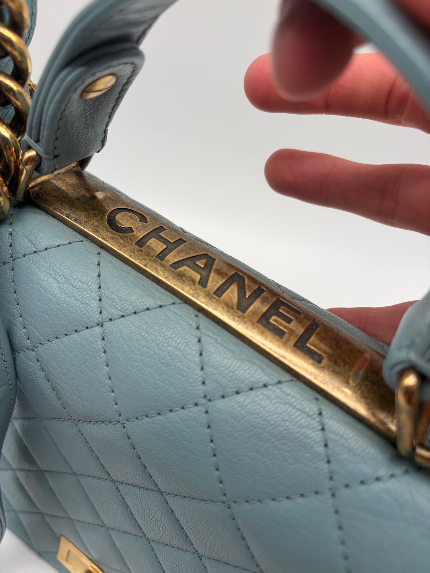 Chanel Rita Flap Bag Handtasche Hellblau Gold Hardware