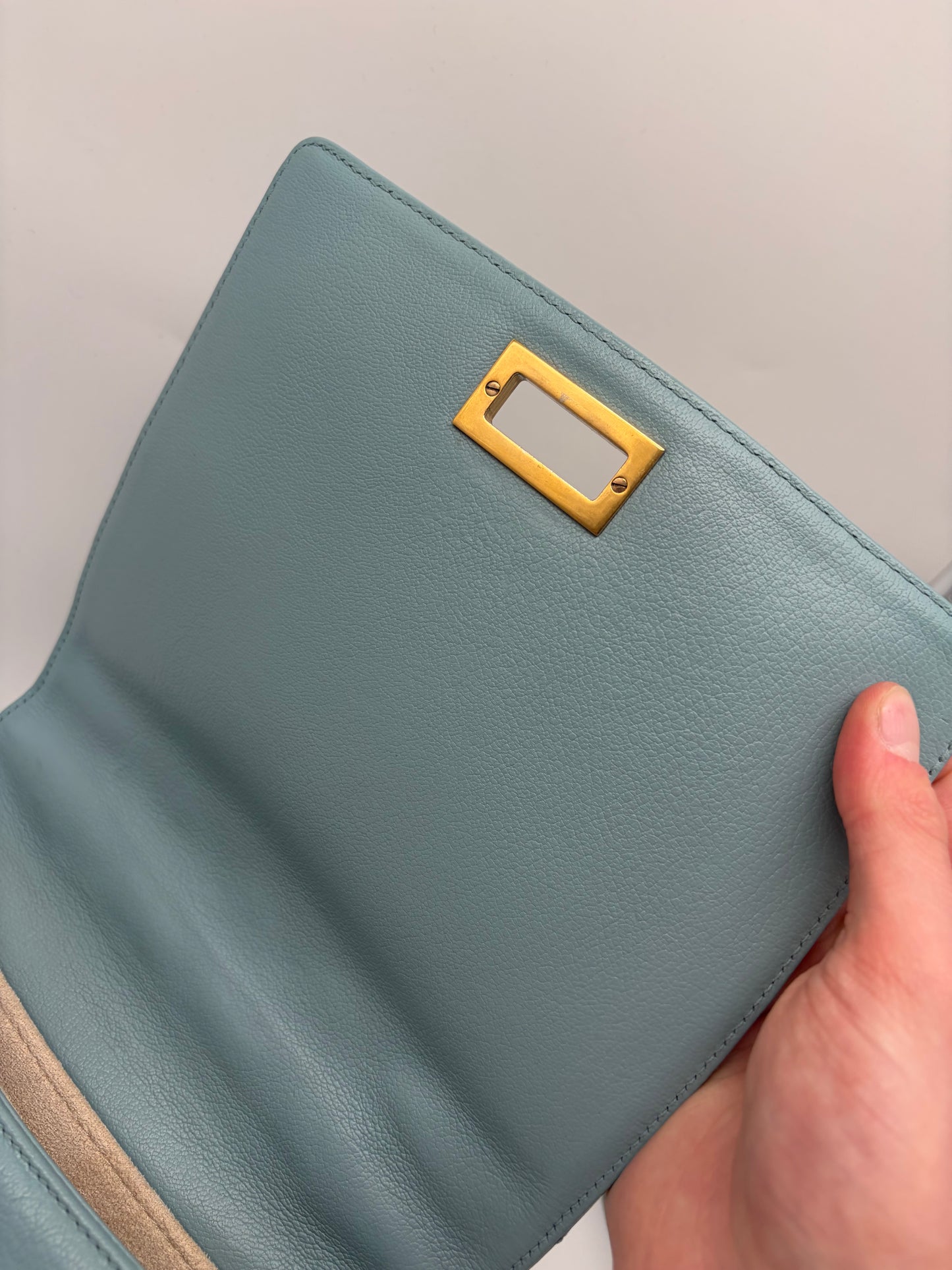 Chanel Rita Flap Bag Handtasche Hellblau Gold Hardware