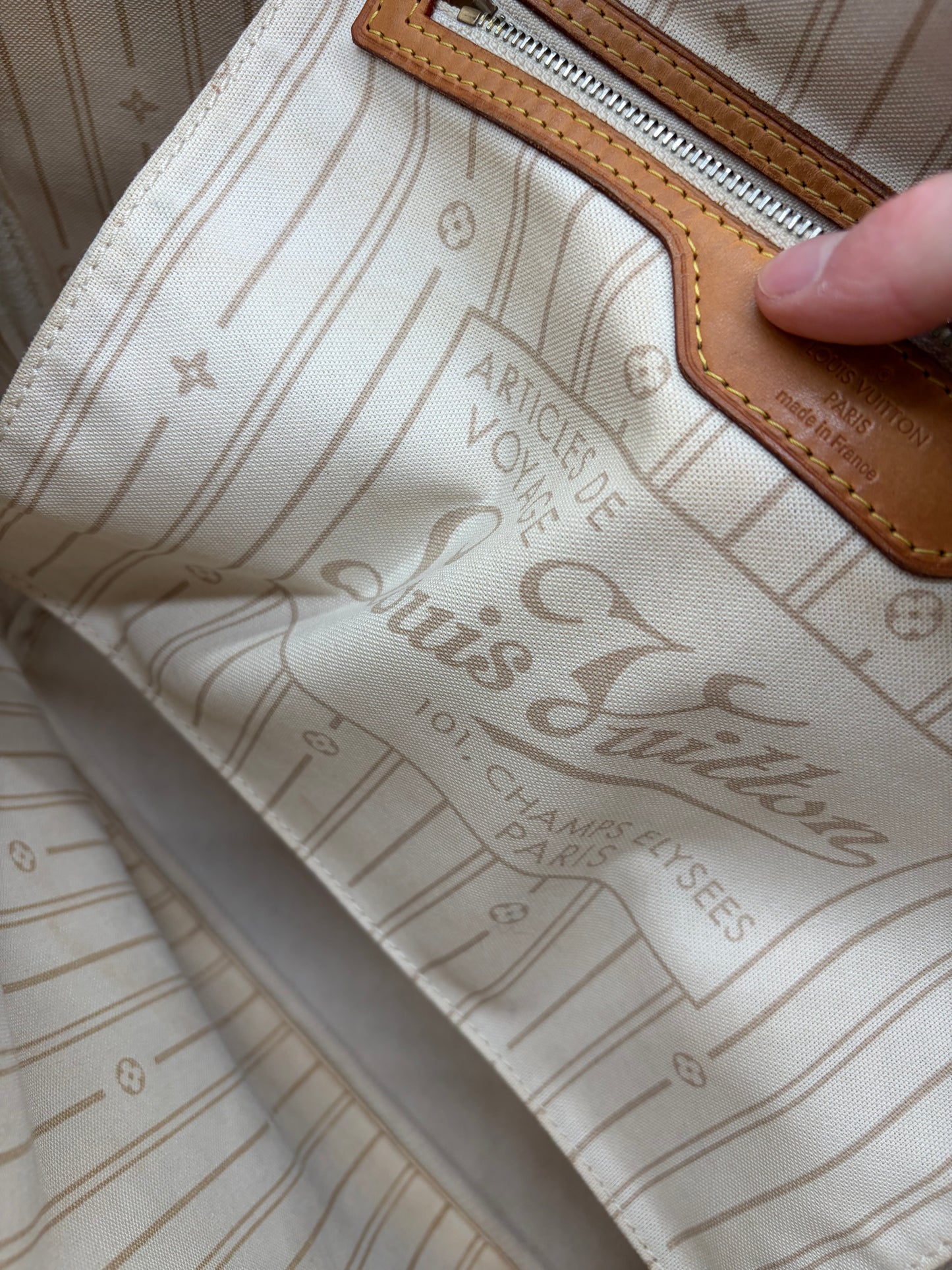 Louis Vuitton Damier Azur Neverfull MM Handtasche Shoppingtasche