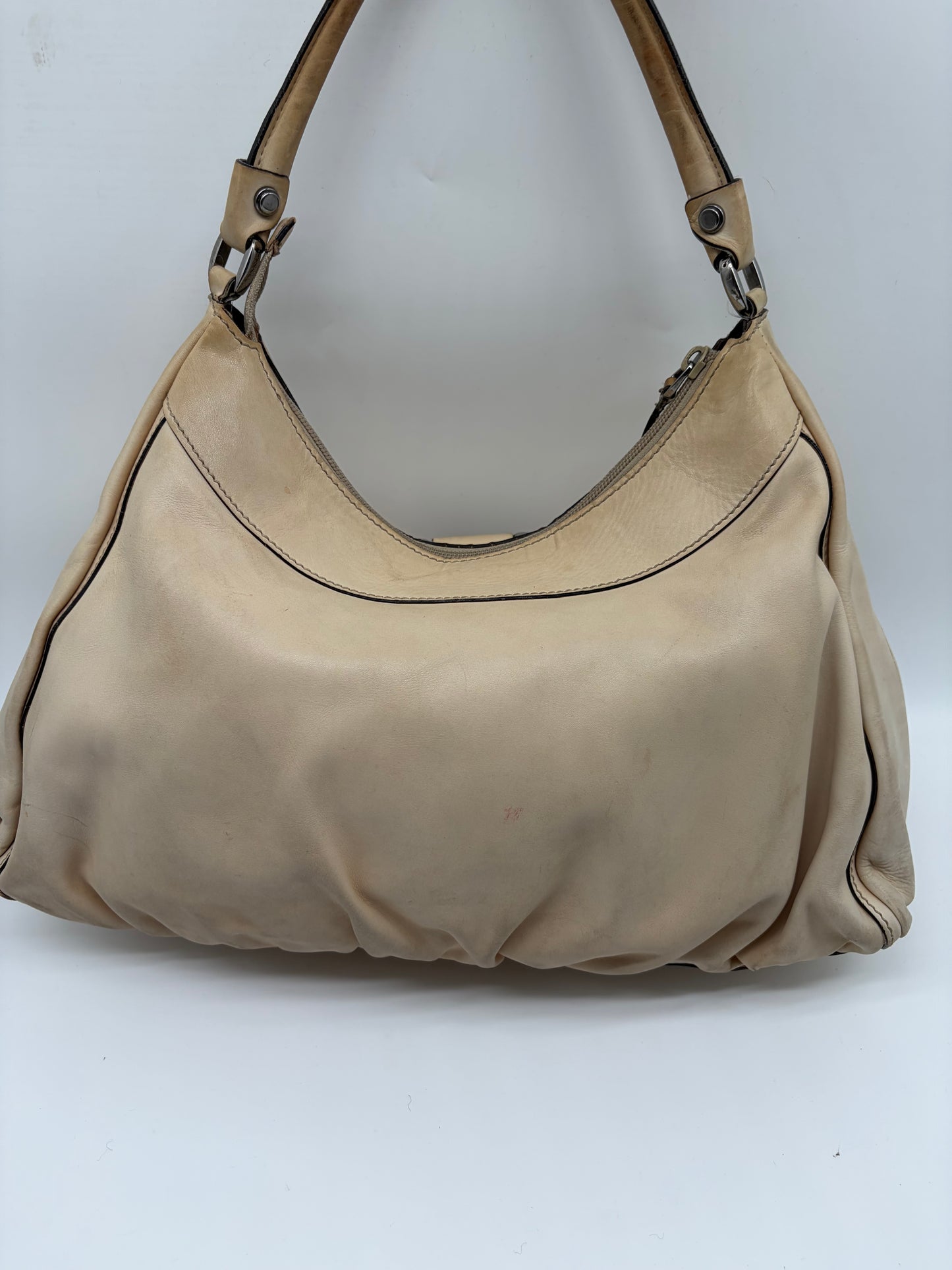 Gucci Abbey D-Ring Hobo Bag Leder Beige – Vintage