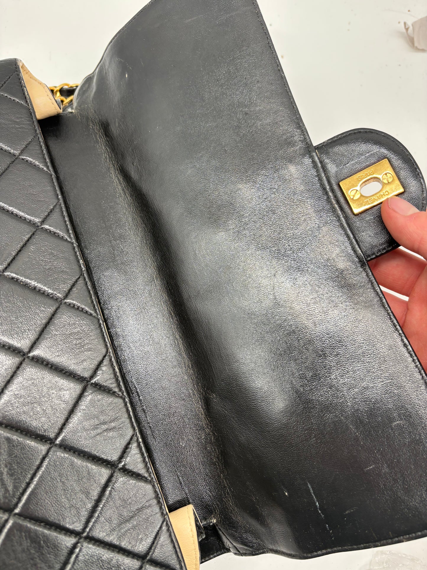 Chanel Timeless / Classique Double Face Flip &nbsp;Bag Black Matelassé Leather Jumbo