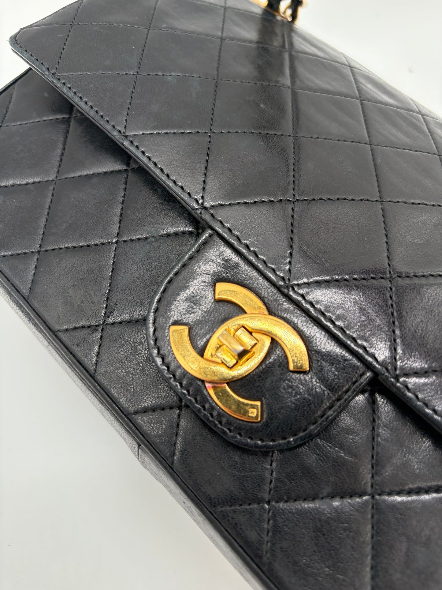 Chanel Classic 25 Medium Double Flap Schwarz Handtasche