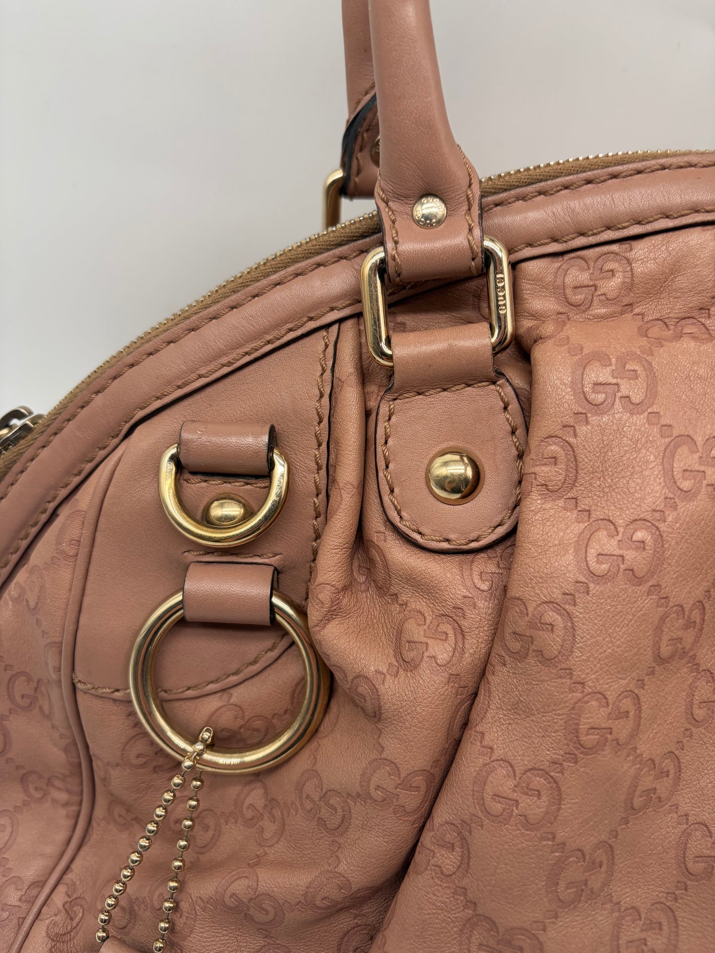 Gucci Sukey Satchel Nude Rosa Schultertasche
