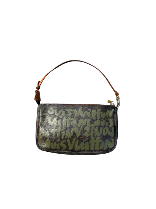 Louis Vuitton Monogram Graffiti Pochette Accessoires Khaki – Luxuriöse Designer Clutch