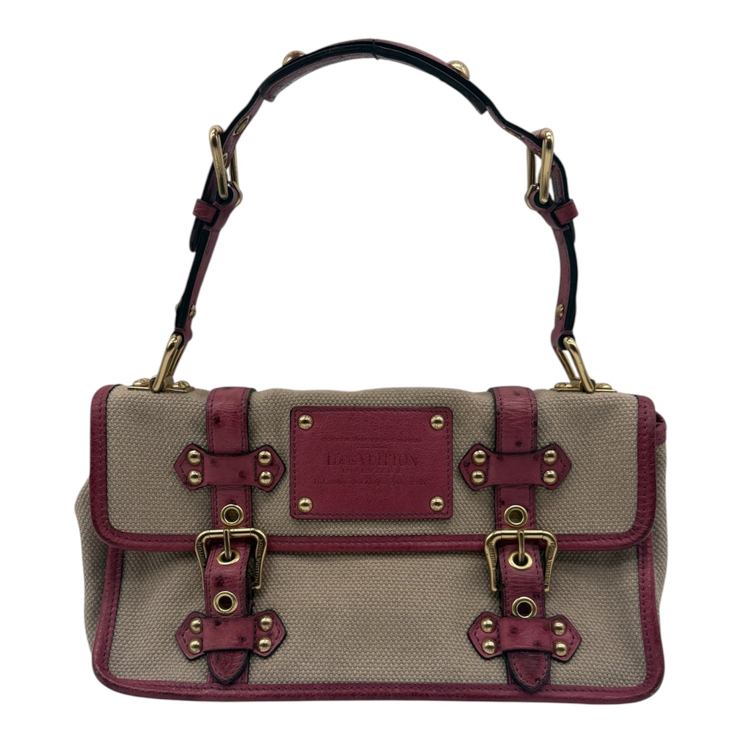 Louis Vuitton Limited Edition Trianon Canvas Lila Straußenleder Handtasche