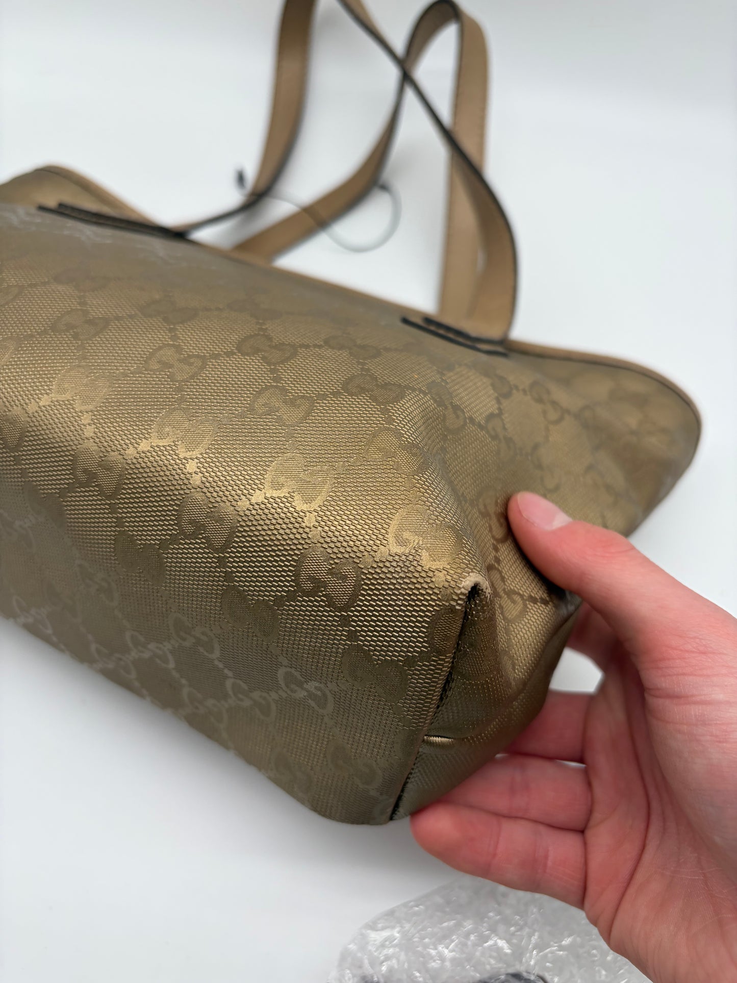 Gucci GG Imprime Canvas Joy Shopping Tasche Gold